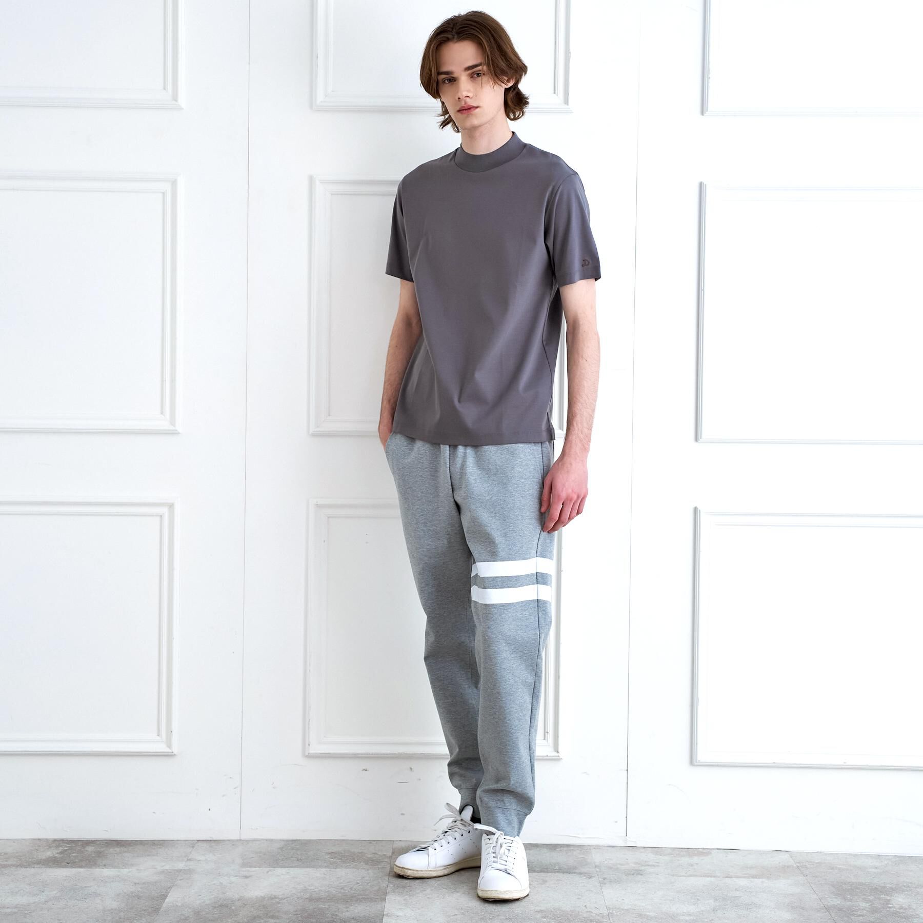 DRESSTERIOR「【接触冷感／抗菌防臭／消臭】ICE CLEAR COTTON モックネックTシャツ」|Tシャツ・カットソー|