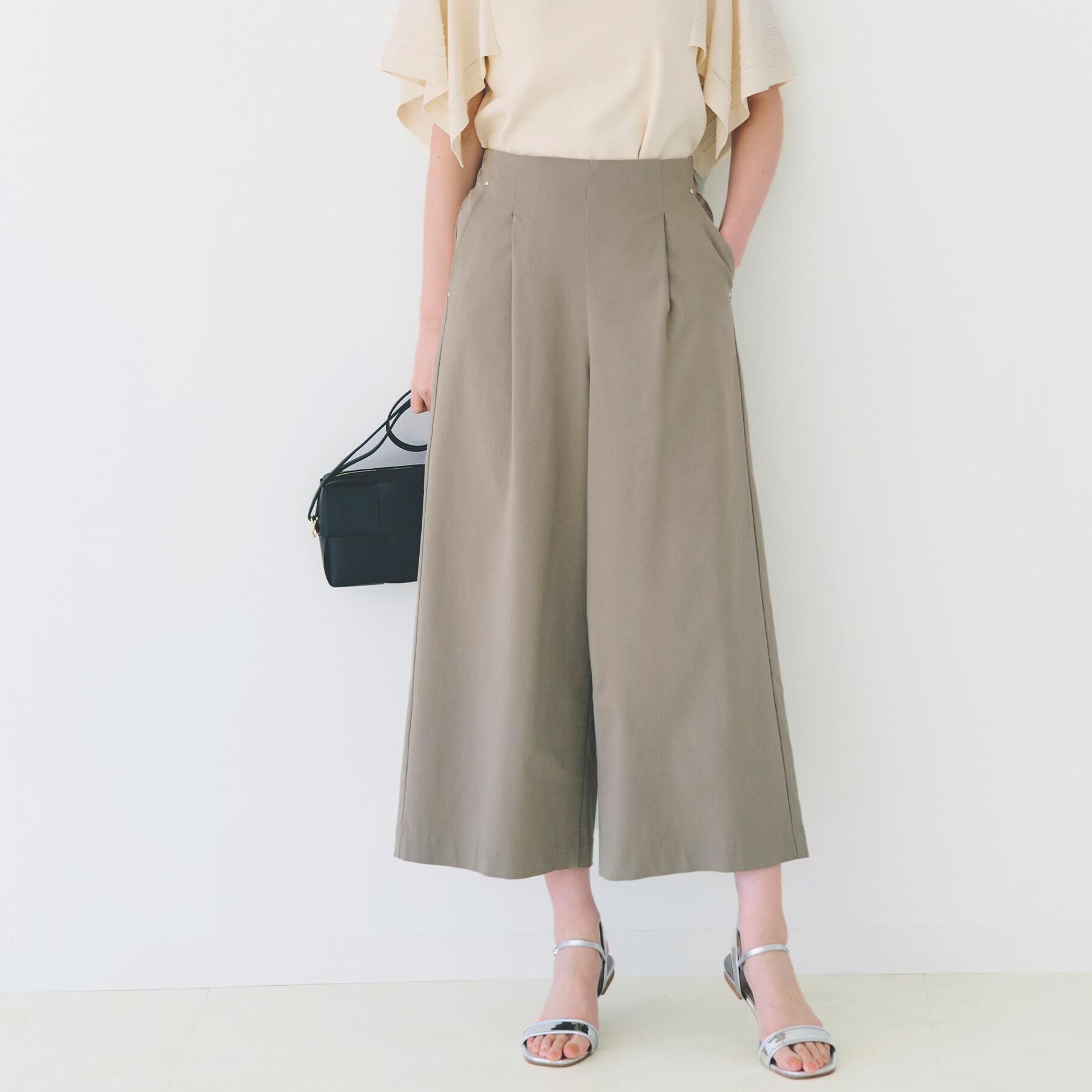 grove「サマーハイパーストレッチワイドパンツ」|その他|カーキ(027)