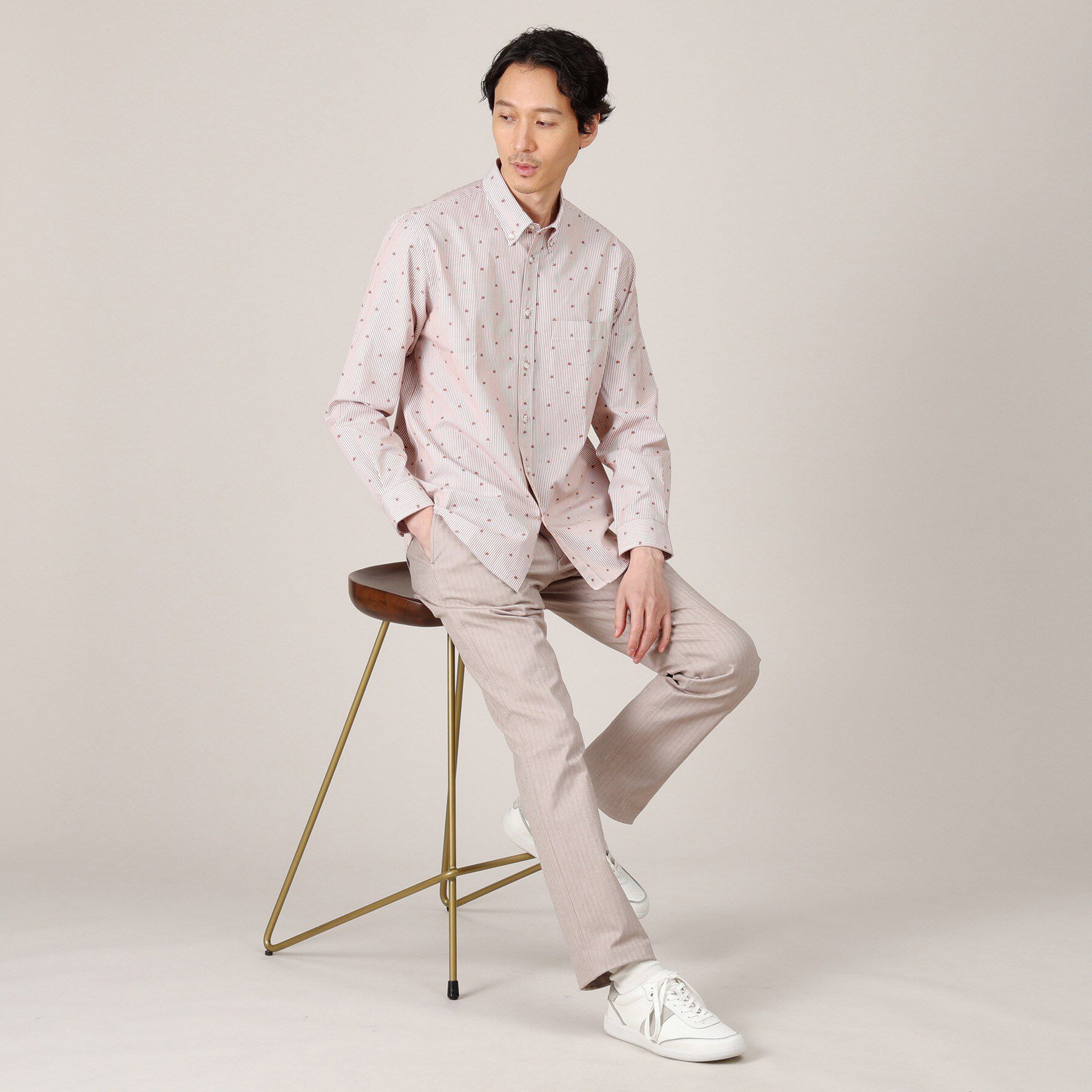 TAKEO KIKUCHI「ハットモチーフ ジャカード ストライプ シャツ」|シャツ・ブラウス|
