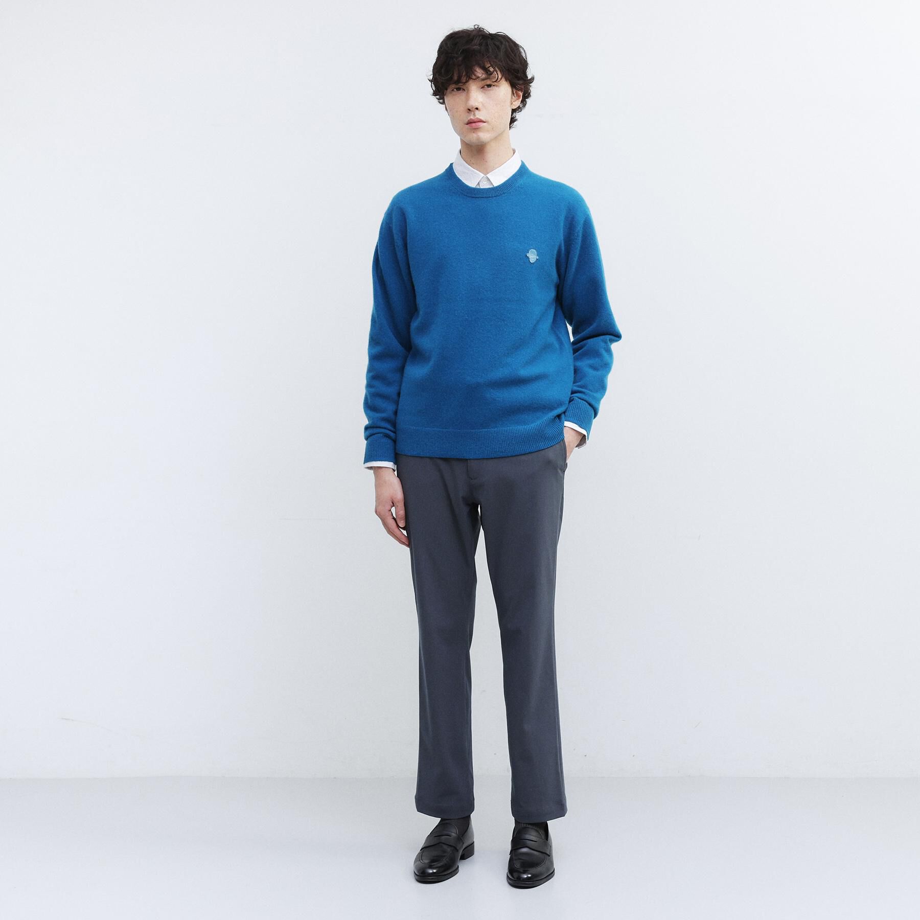 TAKEO KIKUCHI「【Air Palette Knit】ワンポイント カラーニット プルオーバー」|ニット・セーター|