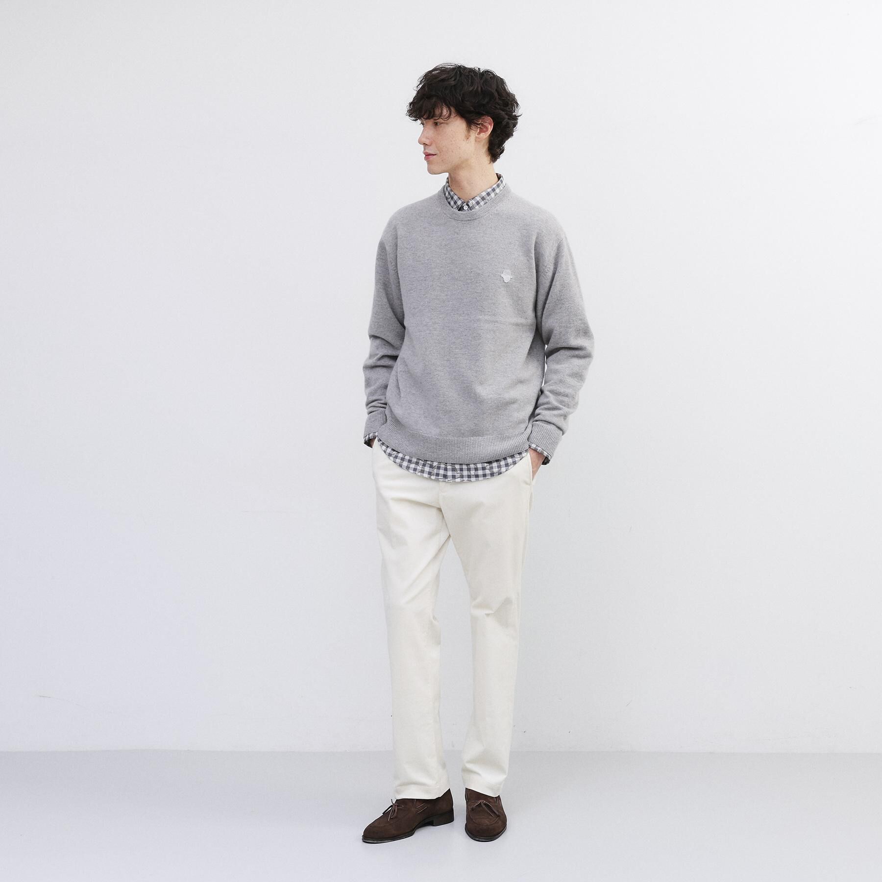 TAKEO KIKUCHI「【Air Palette Knit】ワンポイント カラーニット プルオーバー」|ニット・セーター|