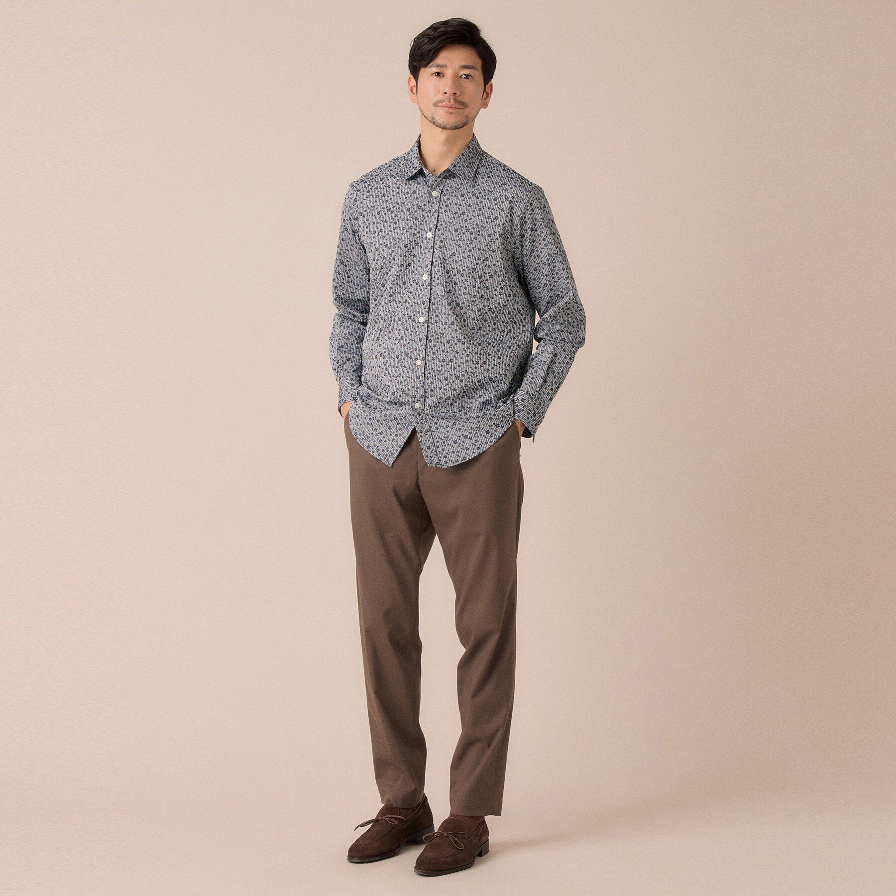 TAKEO KIKUCHI「播州 ドビーストライプ フラワーシャツ」|シャツ・ブラウス|