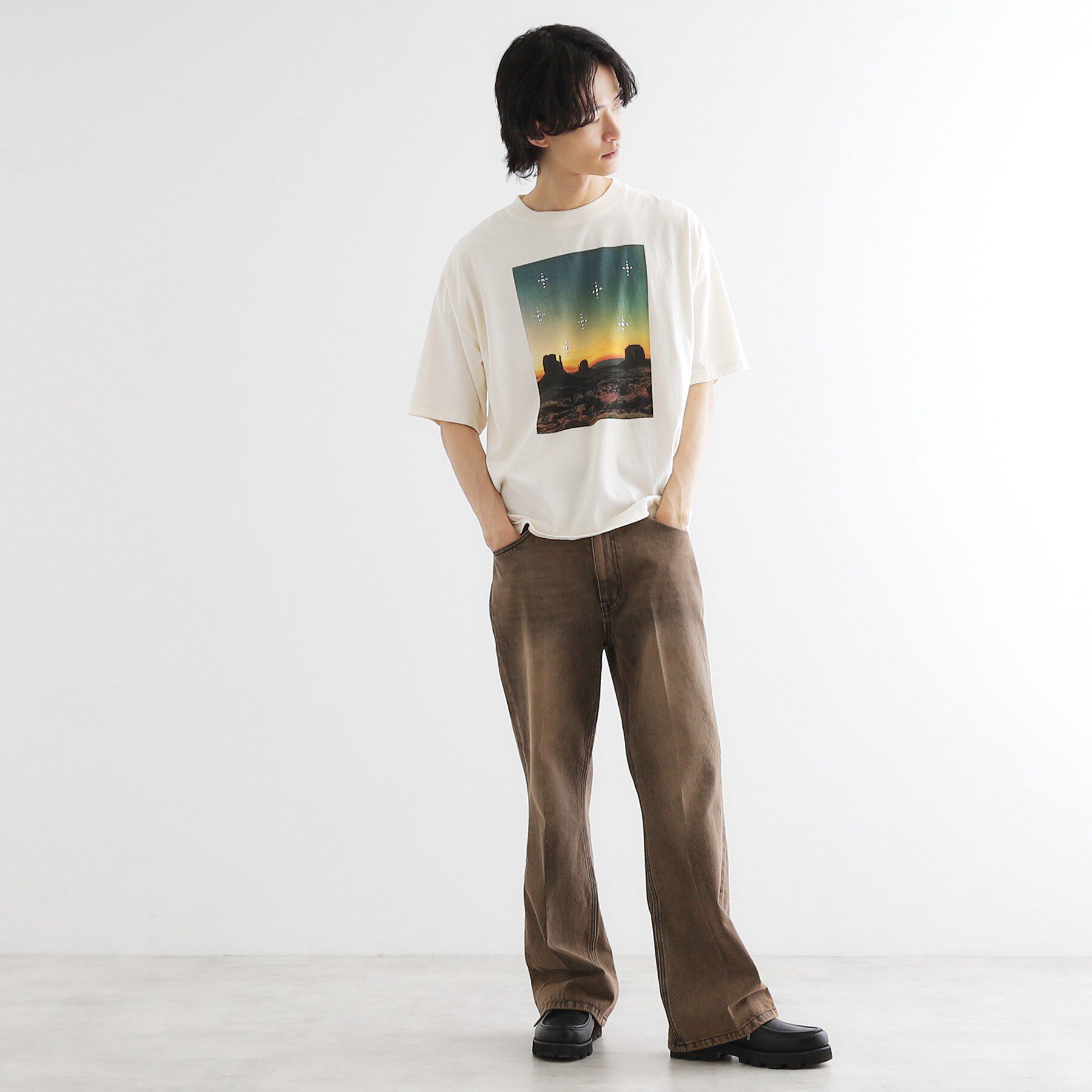 tk.TAKEO KIKUCHI「ウェスタンフォトスタッズTシャツ」|Tシャツ・カットソー|