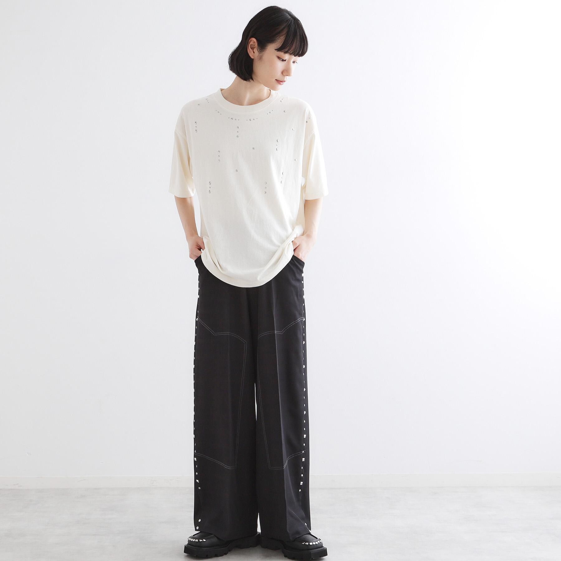 tk.TAKEO KIKUCHI「ヴィンテージライクスタッズTシャツ」|Tシャツ・カットソー|