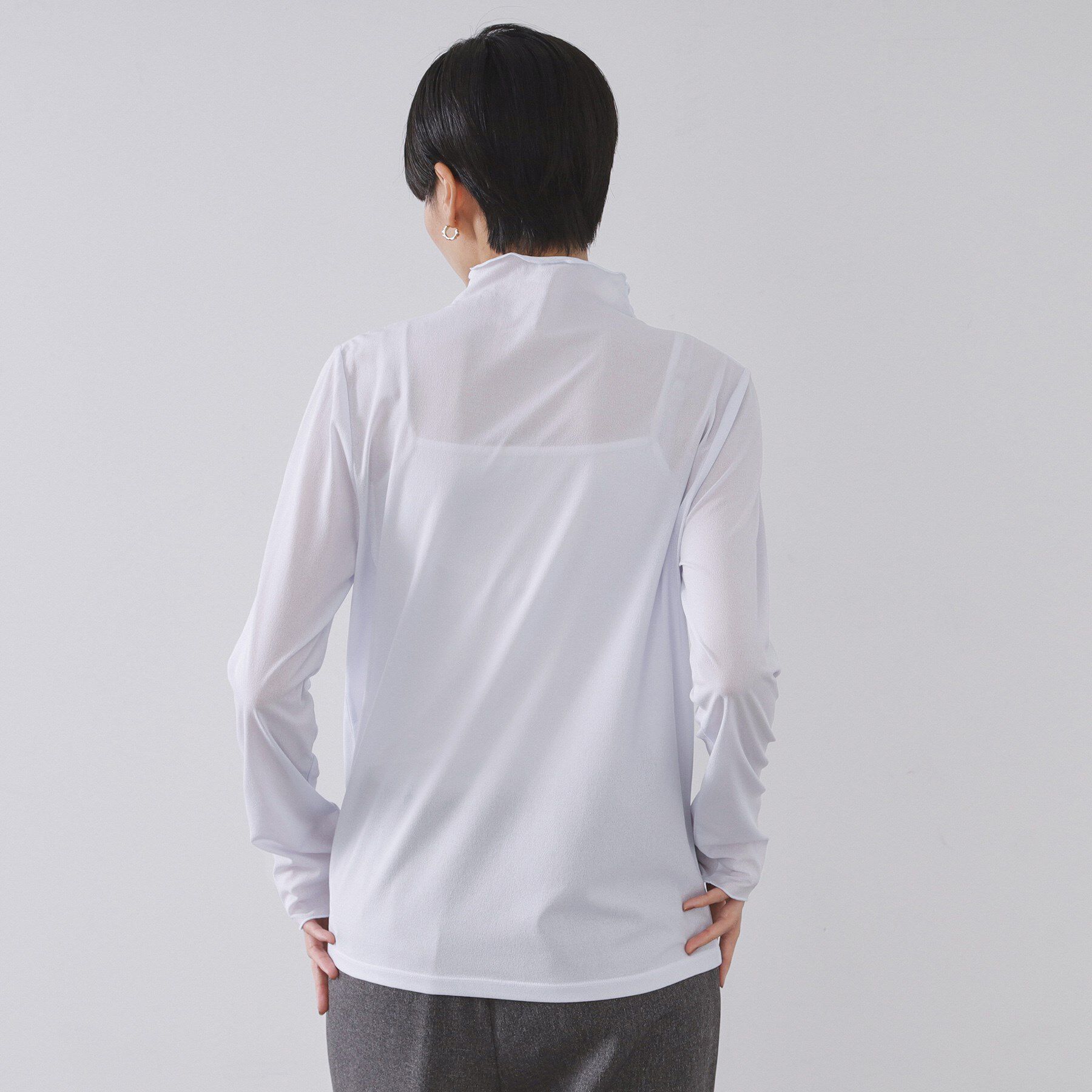 OPAQUE.CLIP「シアーハイネックトップス【洗濯機OK】」|Tシャツ・カットソー|