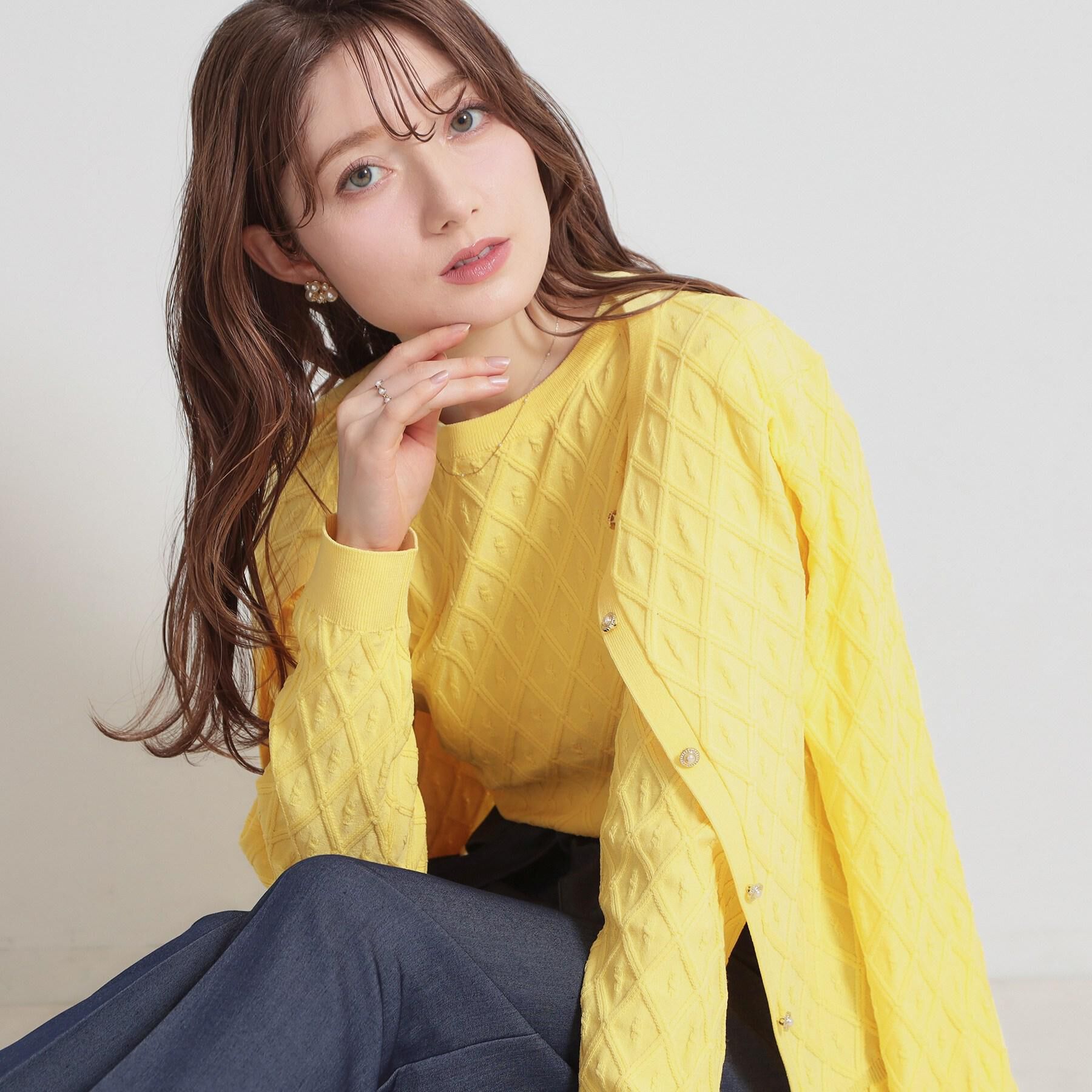 Couture broach「【アンサンブル可】ダイヤ柄カーディガン」|カーディガン|