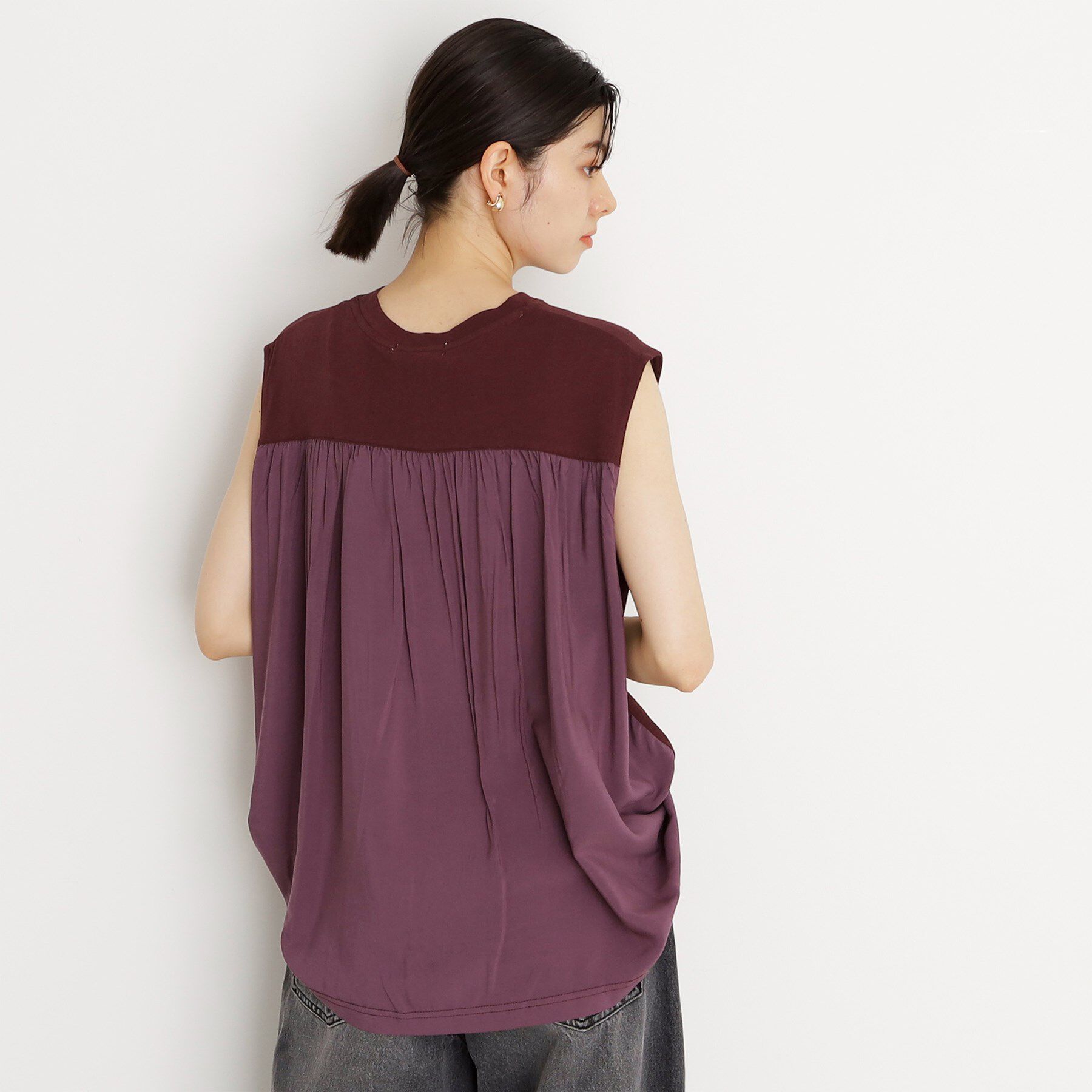 THE SHOP TK「異素材切替フォトプリントTシャツ【洗える】」|Tシャツ・カットソー|
