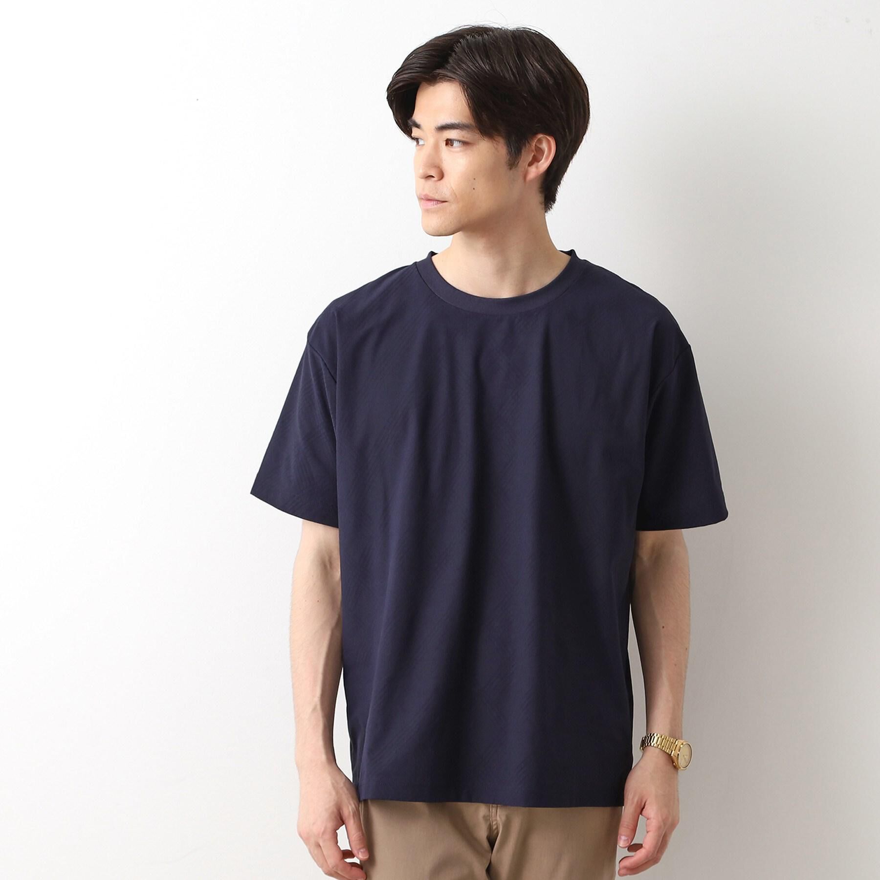 THE SHOP TK「パーフェクテックリンクス半袖Tシャツ 【接触冷感／吸水速乾／UVカット／洗濯機OK】」|Tシャツ・カットソー|