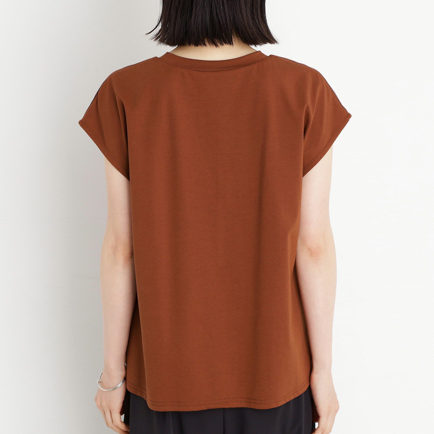 THE SHOP TK「合皮パイピングフレンチTシャツ【洗える】」|Tシャツ・カットソー|