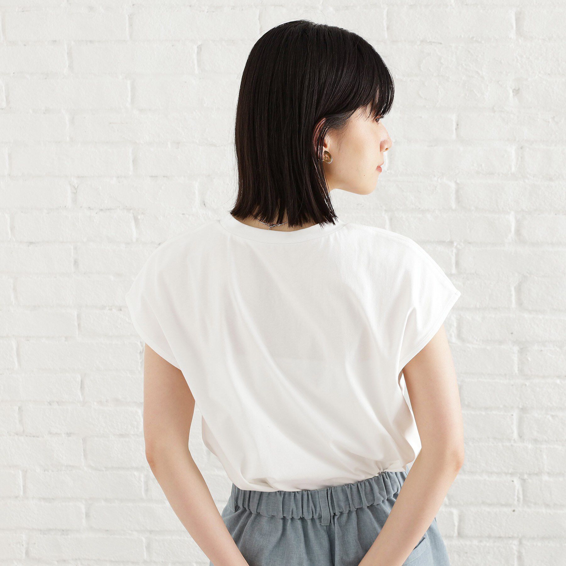 THE SHOP TK「合皮パイピングフレンチTシャツ【洗える】」|Tシャツ・カットソー|