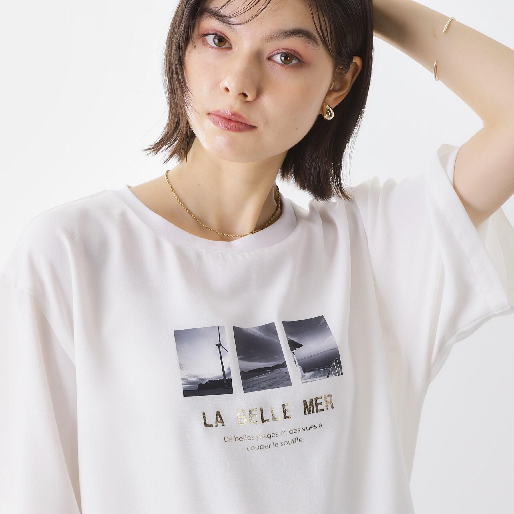 THE SHOP TK「アソートロゴTシャツ【接触冷感/防シワ/吸水速乾/UVケア/洗濯機OK】」|Tシャツ・カットソー|オフホワイト(003