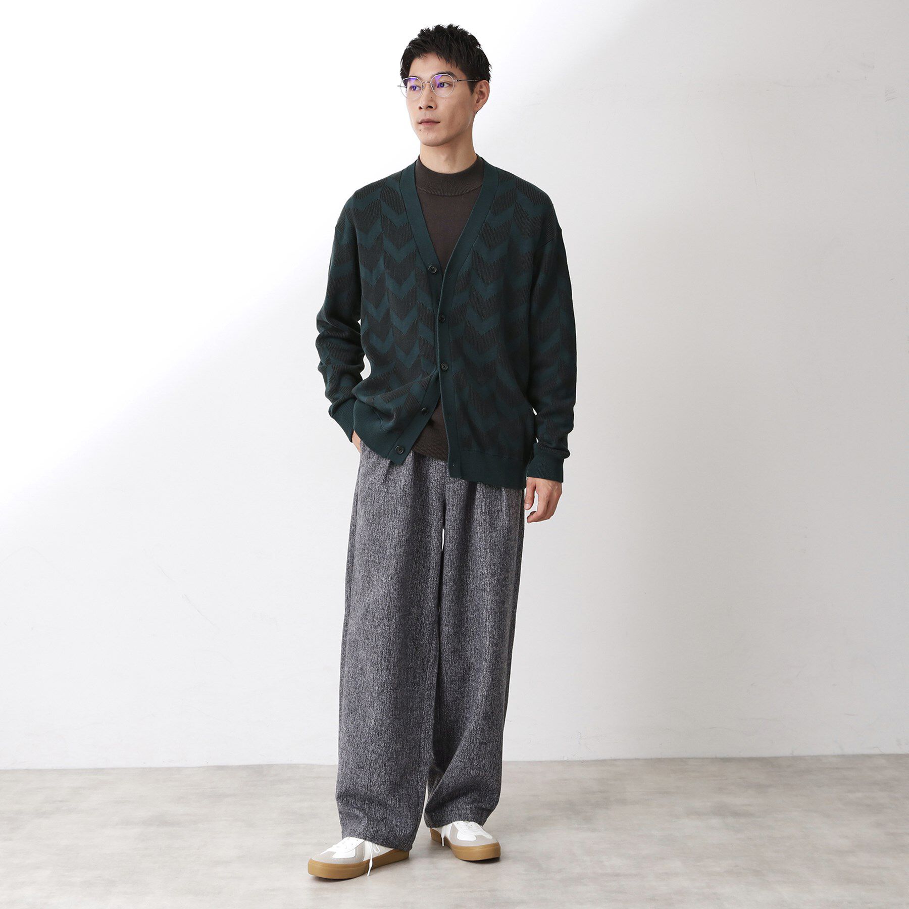 THE SHOP TK「ヘリンボンニットカーディガン」|カーディガン|