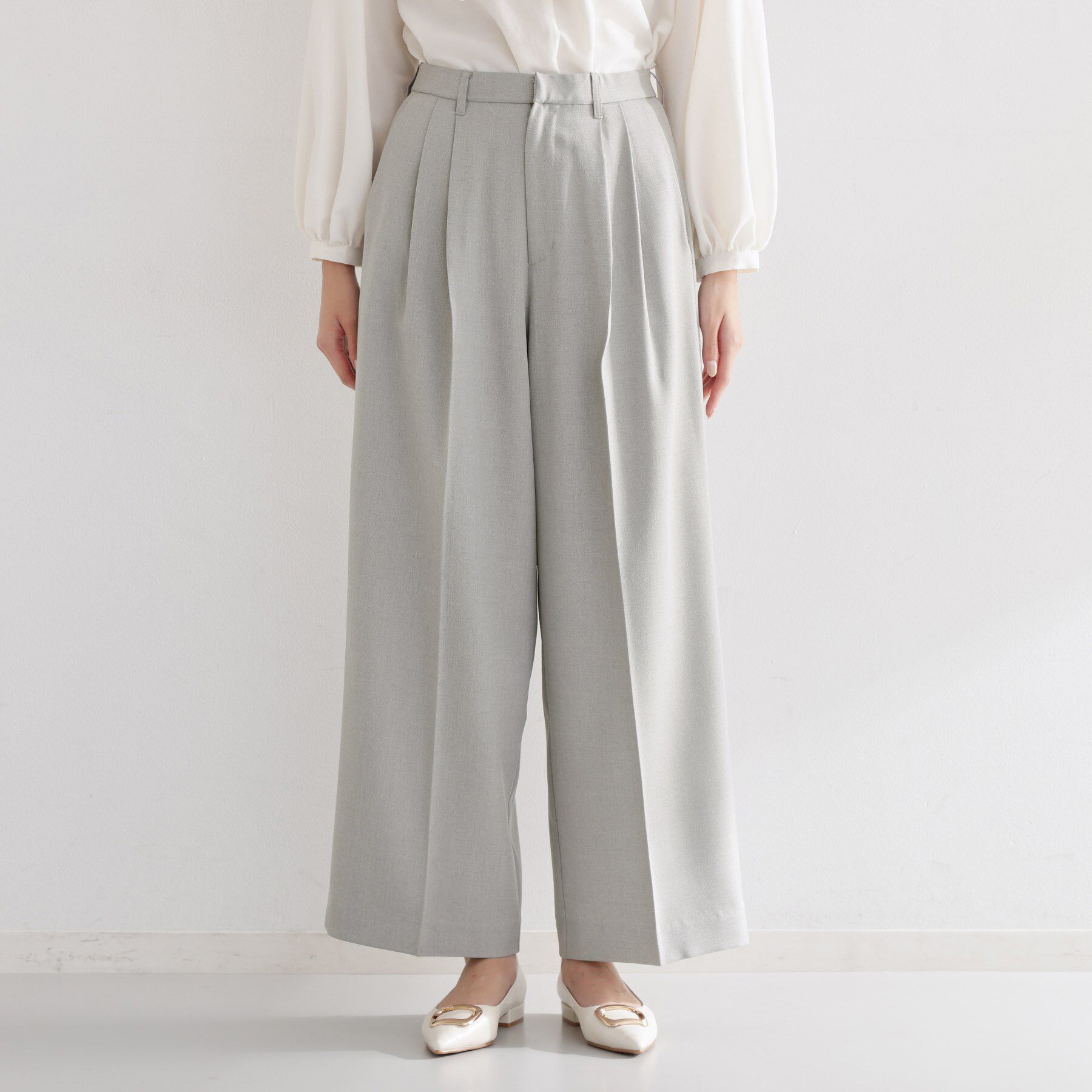 THE SHOP TK「【通勤にもデイリーにも】CAVIAN 2タックワイドパンツ/セットアップ可」|その他|