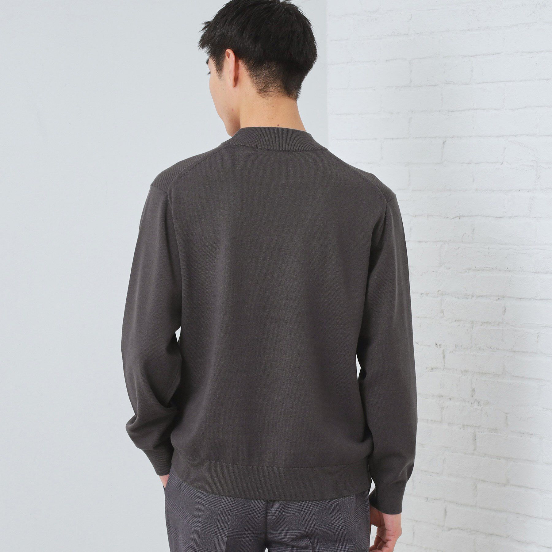 THE SHOP TK「【冬のビジネスシーンに最適】シルキーモックネックニット　洗濯機OK」|ニット・セーター|