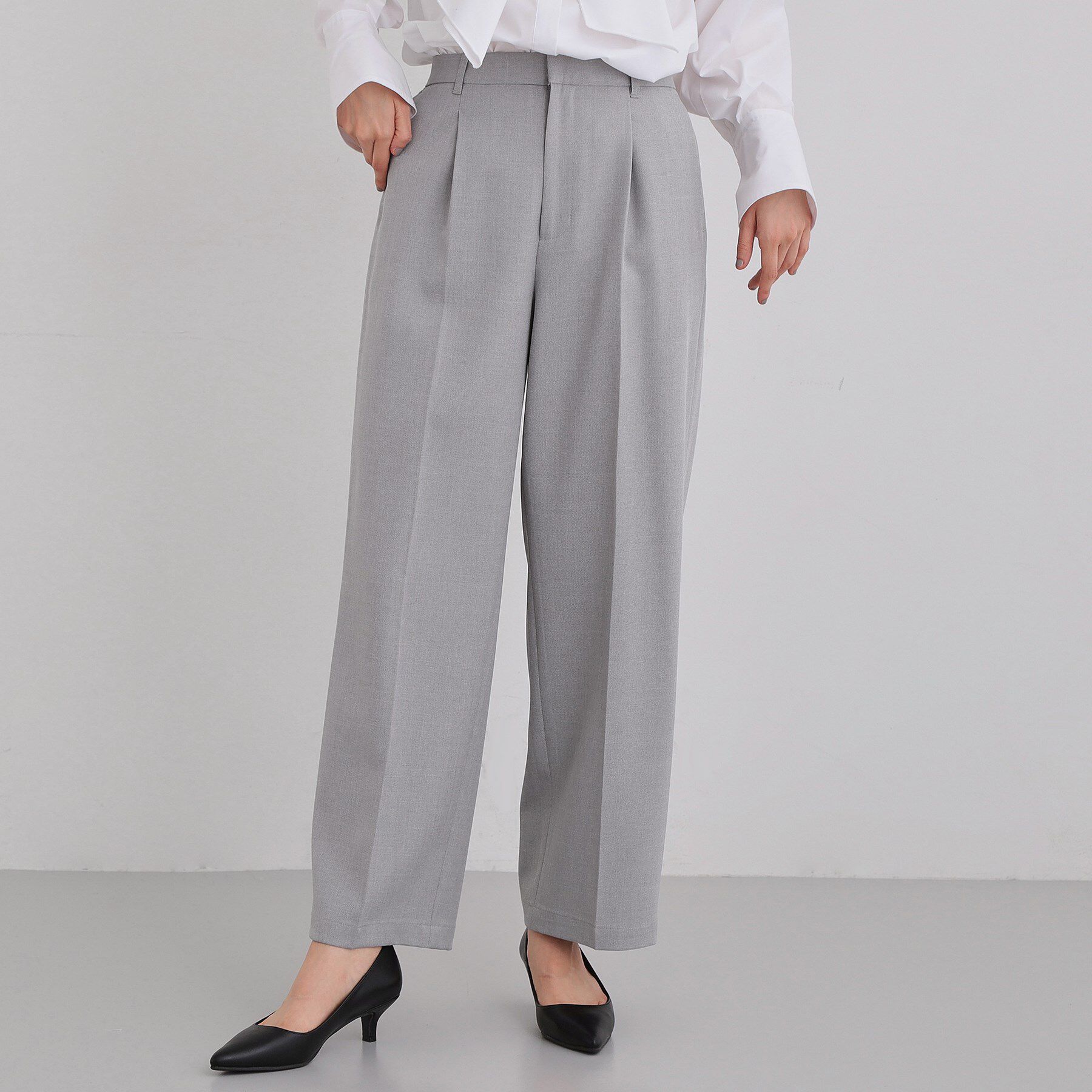 THE SHOP TK「【通勤にもデイリーにも】CAVIAN ベーシックワイドパンツ/セットアップ可」|その他|グレー(012)