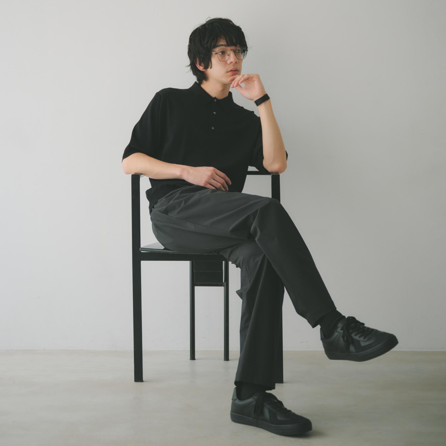 THE SHOP TK「《KURO》半袖ニットポロシャツ 接触冷感」|ポロシャツ|