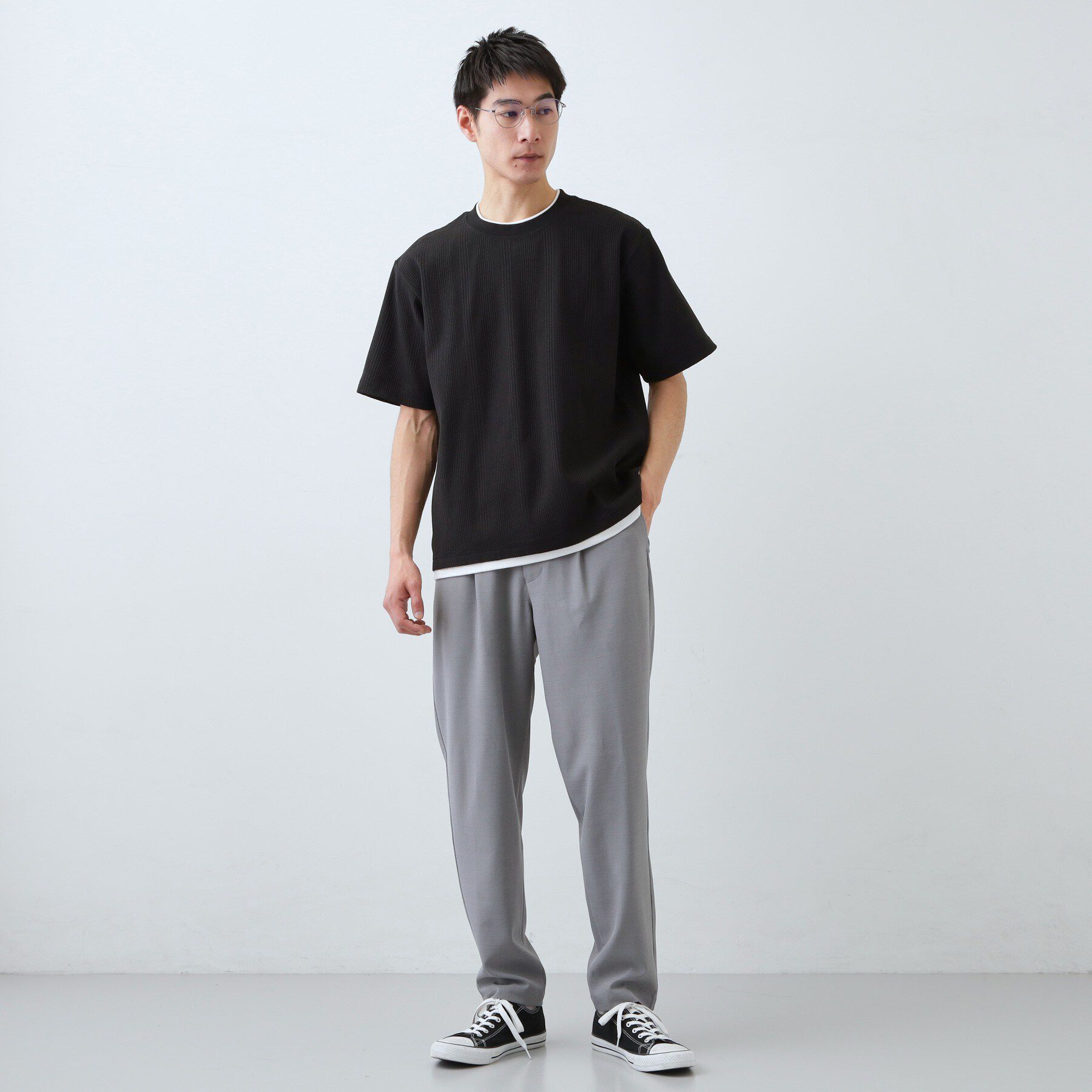 THE SHOP TK「【ラクして決まる！】レイヤード風半袖Tシャツ　洗濯機OK」|Tシャツ・カットソー|
