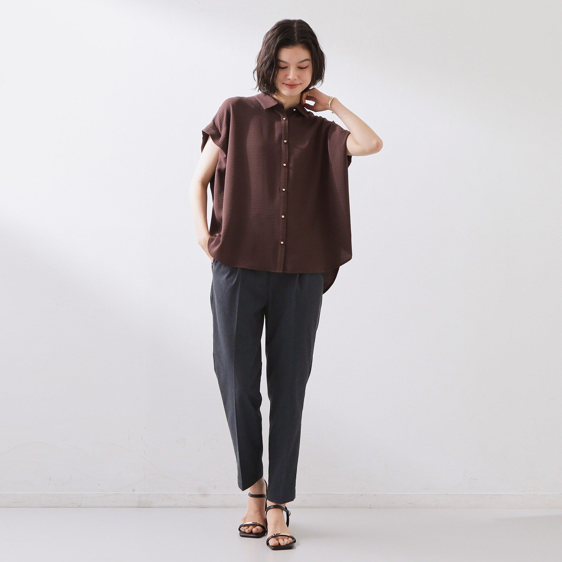 THE SHOP TK「【XS-XL/着丈選べる】細見えストレッチテーパードパンツ」|その他|