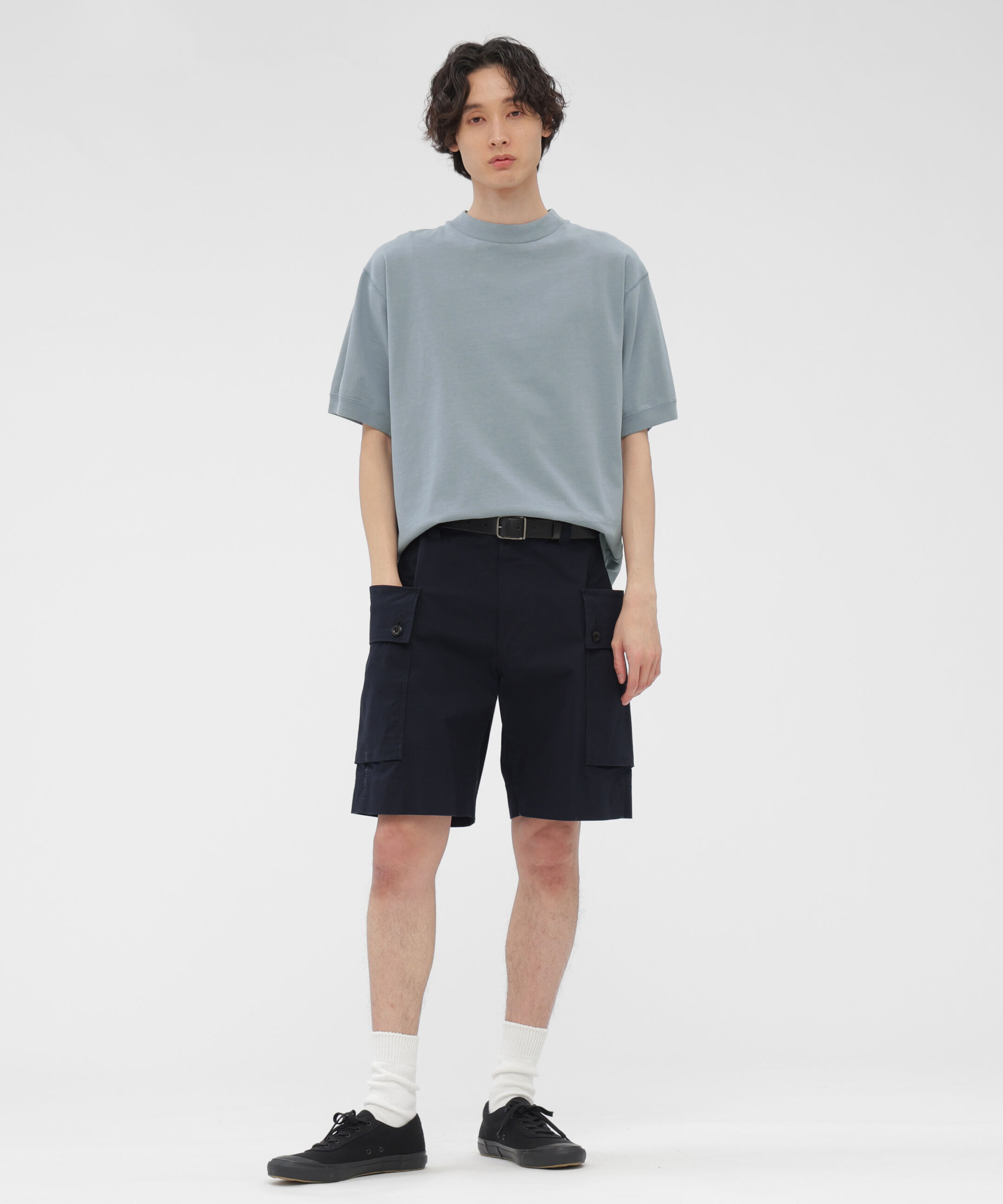 MHL.「GARMENT DYED TOUGH COTTON LINEN JERSEY TOP」|Tシャツ・カットソー|