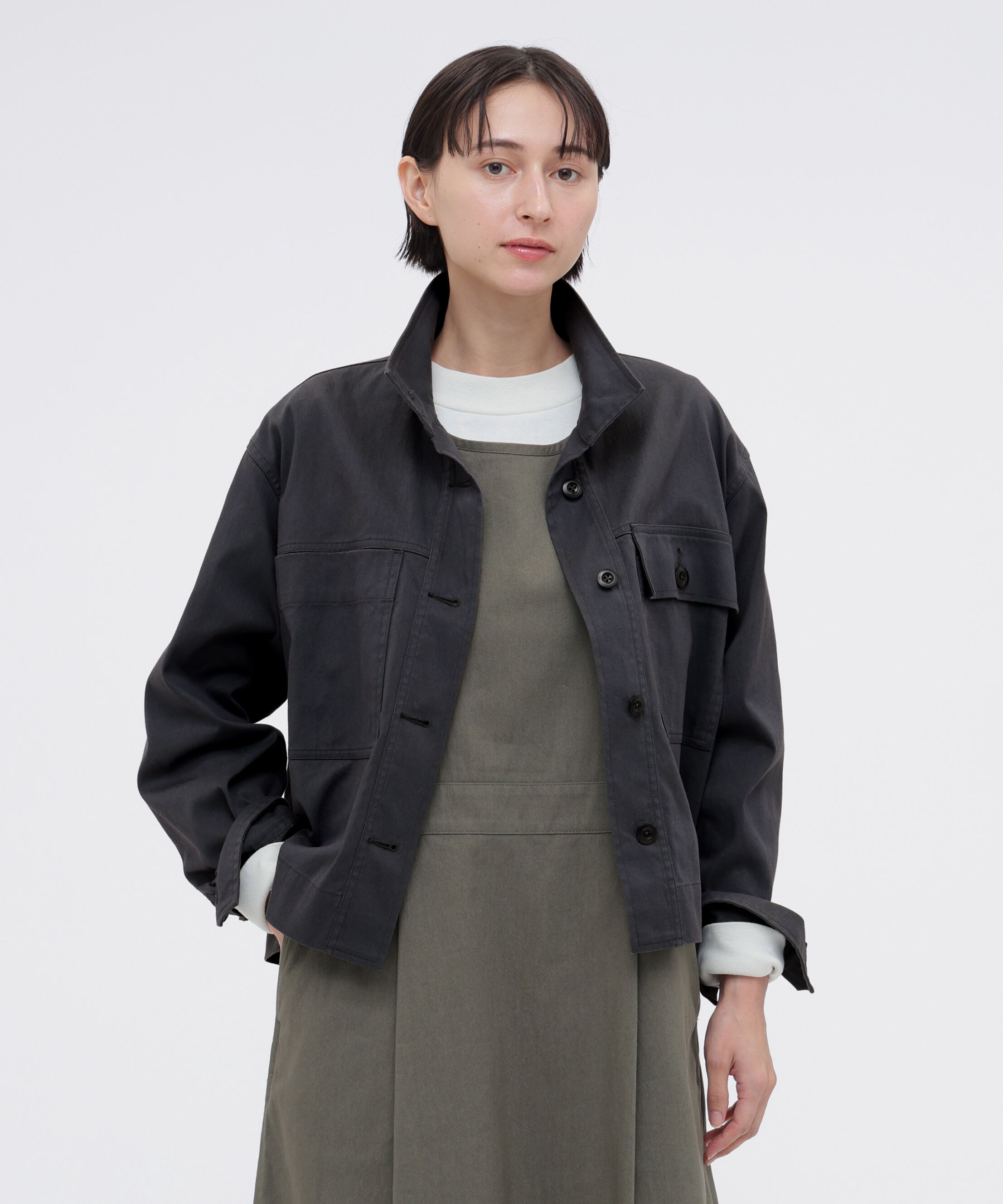 MHL.「COTTON NYLON TWILL BLOUSON」|ブルゾン・スタジャン|MID GREY2