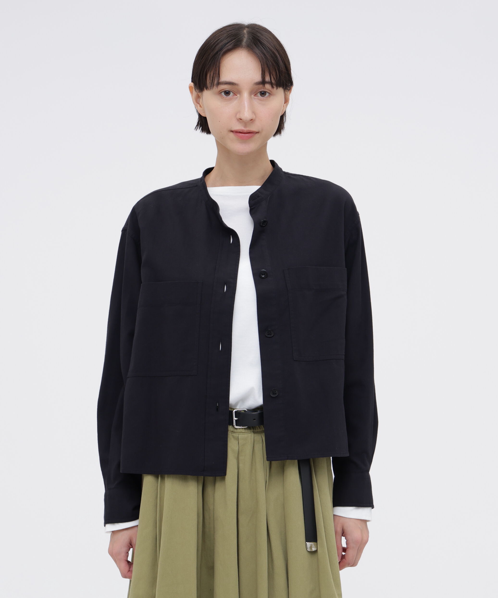 MHL.「FINE COTTON WOOL TWILL SHIRT」|シャツ・ブラウス|BLACK