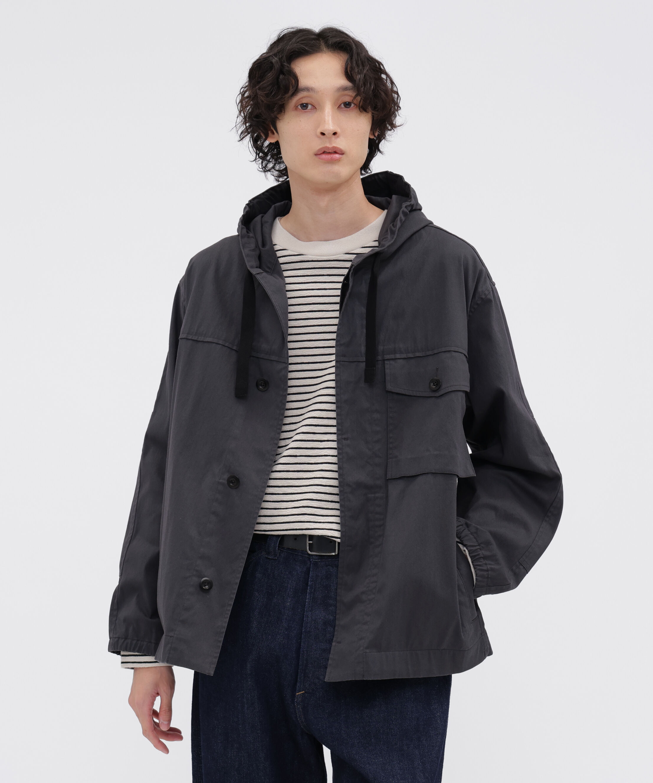 MHL.「COTTON NYLON TWILL BLOUSON」|ブルゾン・スタジャン|MID GREY2