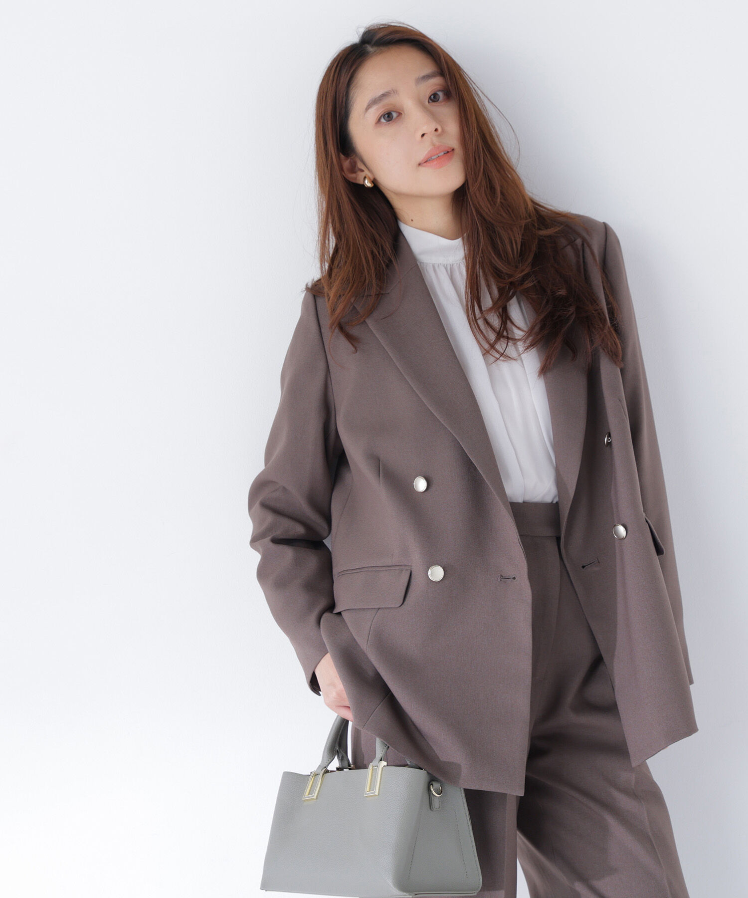  「ダブルブレスト SETUP ジャケット 26AW」|ブルゾン・スタジャン|ブラウン