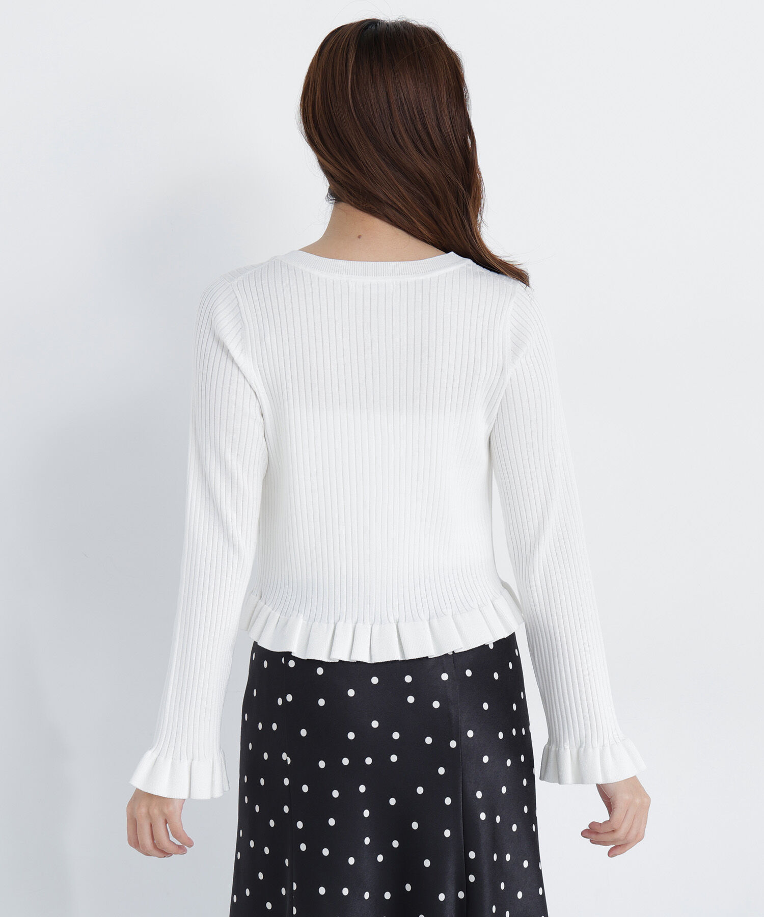  「フリルトリムカーディガン」|ニット・セーター|