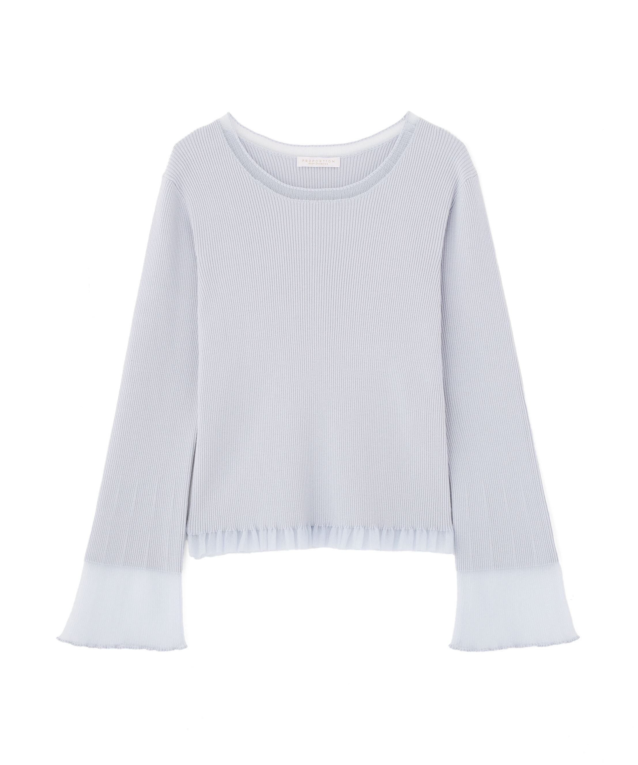 PROPORTION BODY DRESSING「部分シアーフレアスリーブニットトップス　26SS」|ニット・セーター|