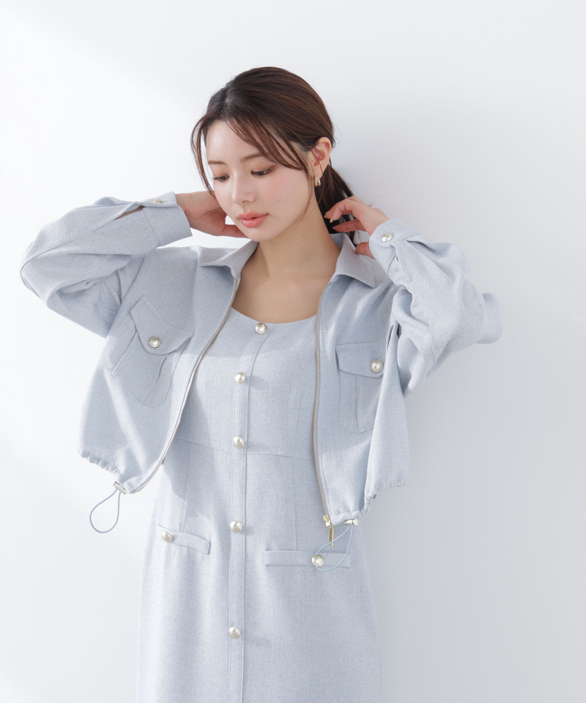 PROPORTION BODY DRESSING「スプリングツイードブルゾン　26SS」|ブルゾン・スタジャン|