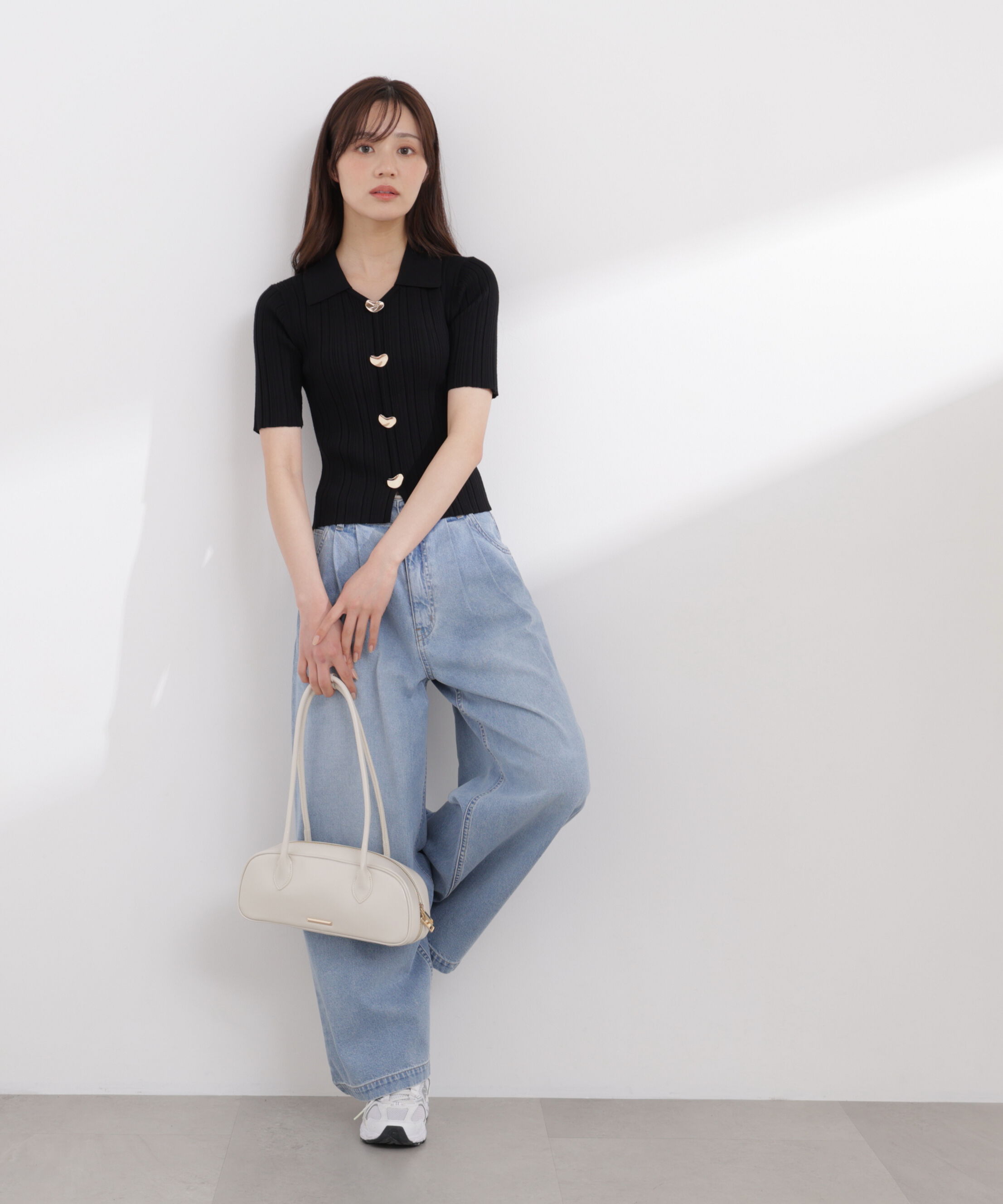 PROPORTION BODY DRESSING「衿付きランダムリブニット 26SS」|ニット・セーター|
