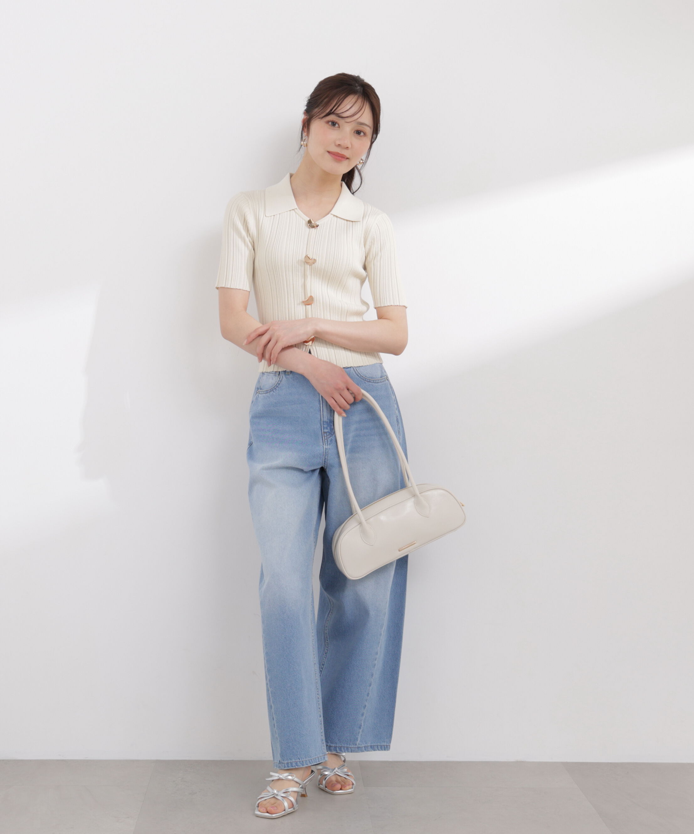 PROPORTION BODY DRESSING「衿付きランダムリブニット 26SS」|ニット・セーター|