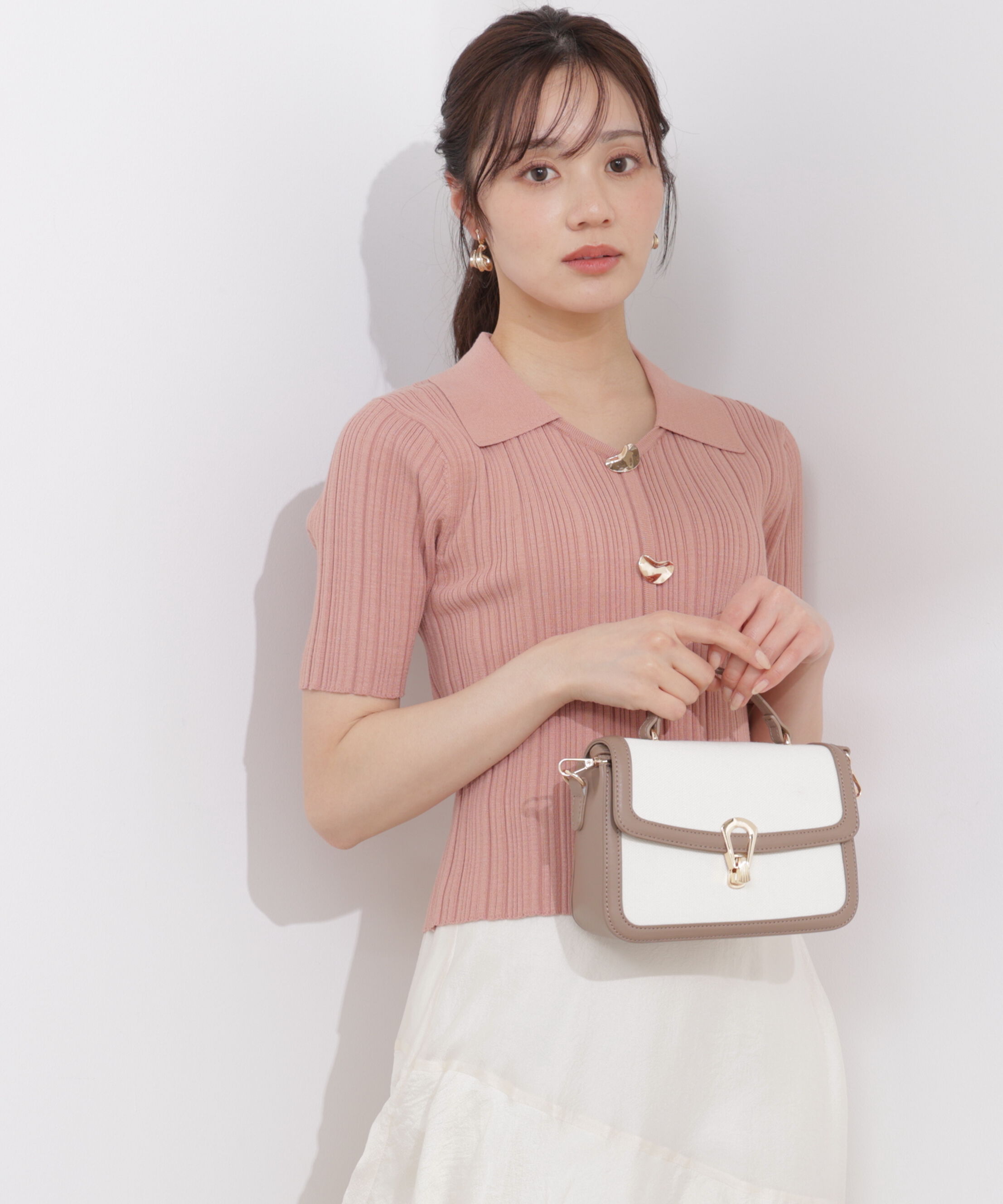 PROPORTION BODY DRESSING「衿付きランダムリブニット 26SS」|ニット・セーター|