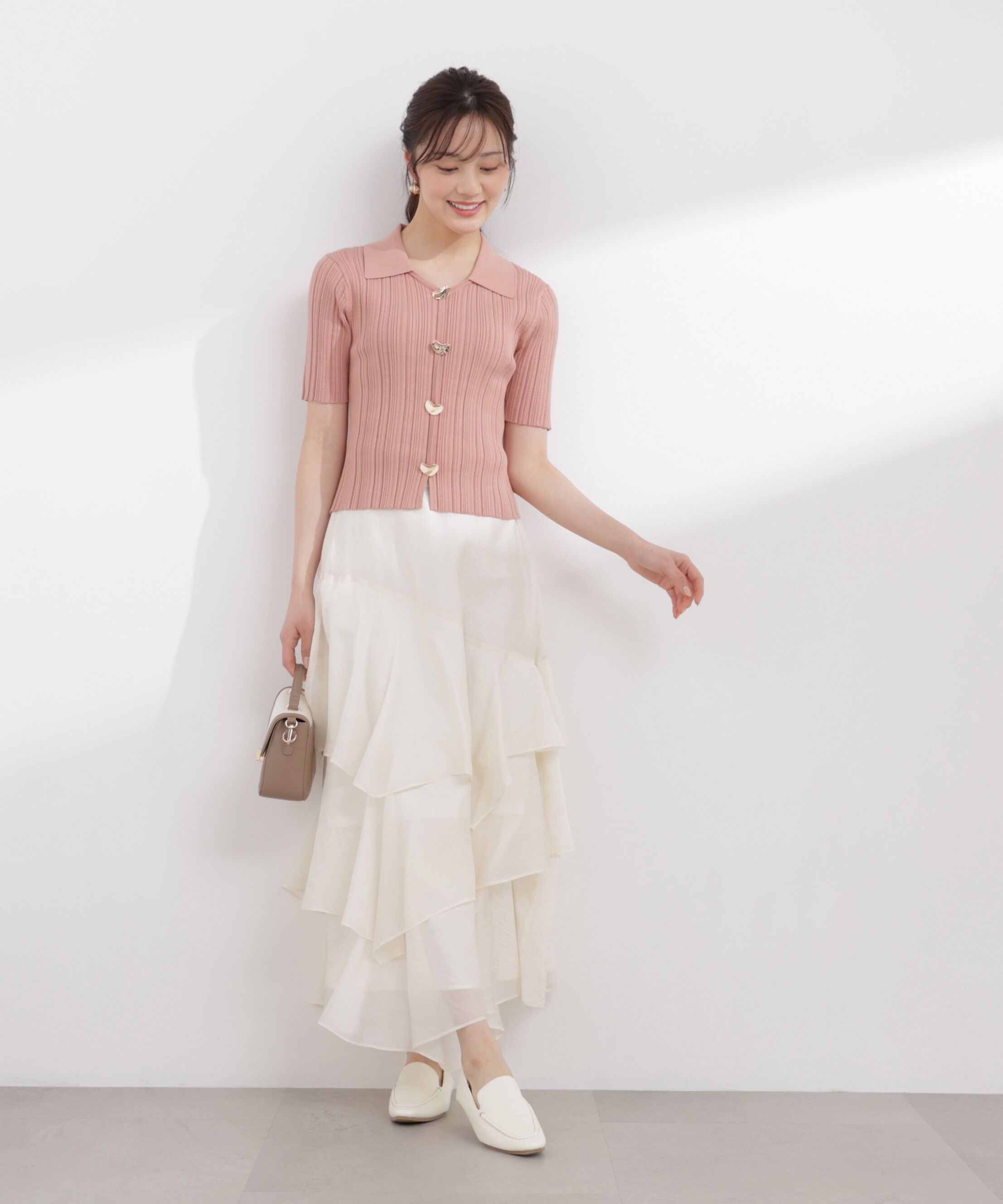 PROPORTION BODY DRESSING「衿付きランダムリブニット 26SS」|ニット・セーター|
