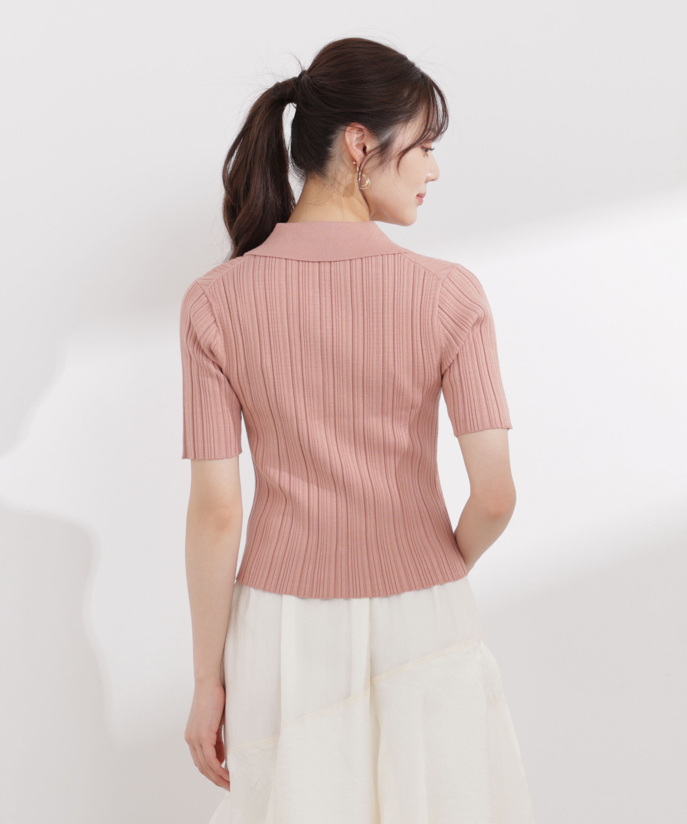 PROPORTION BODY DRESSING「衿付きランダムリブニット 26SS」|ニット・セーター|
