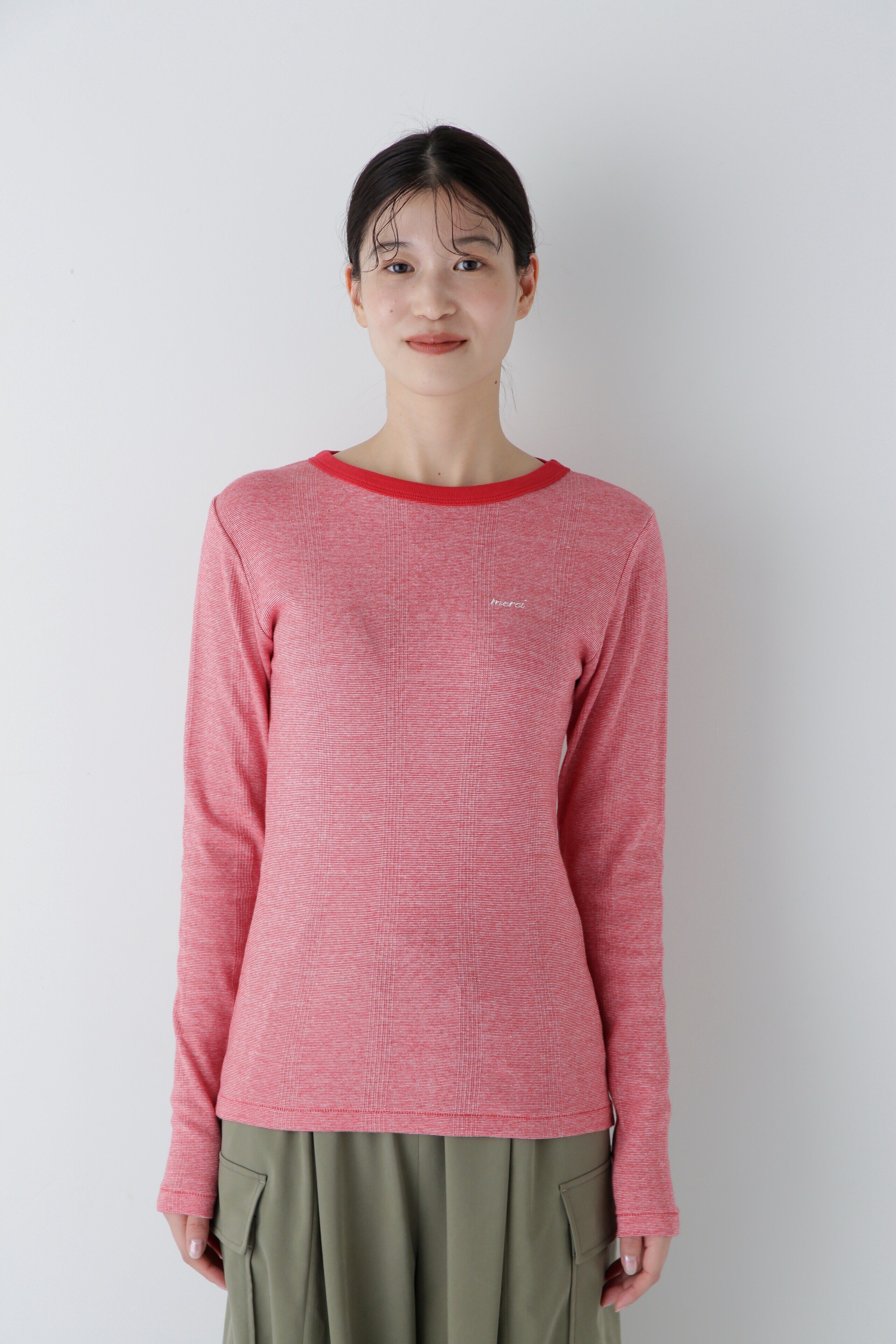  「◆パネルリブロングスリーブＴシャツ」|Tシャツ・カットソー|