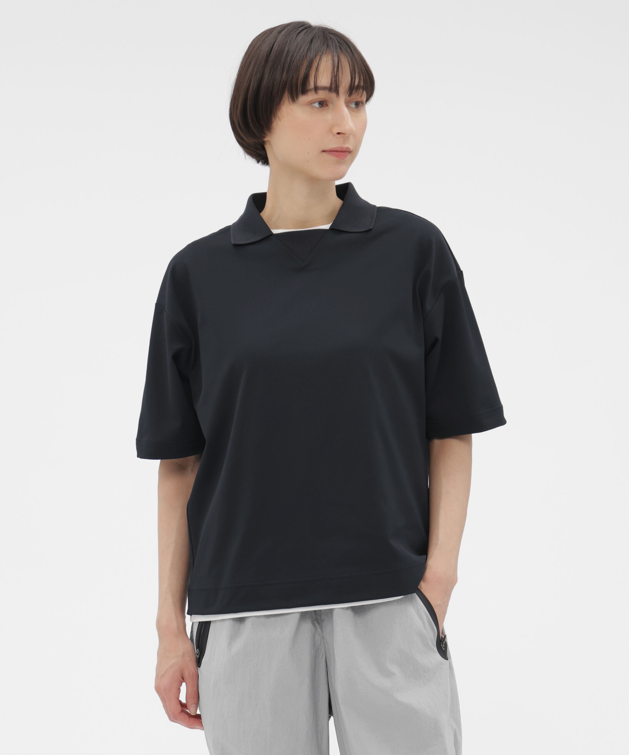  「HIGHDENCE MESH JERSEY TOP」|Tシャツ・カットソー|DARK NAVY1