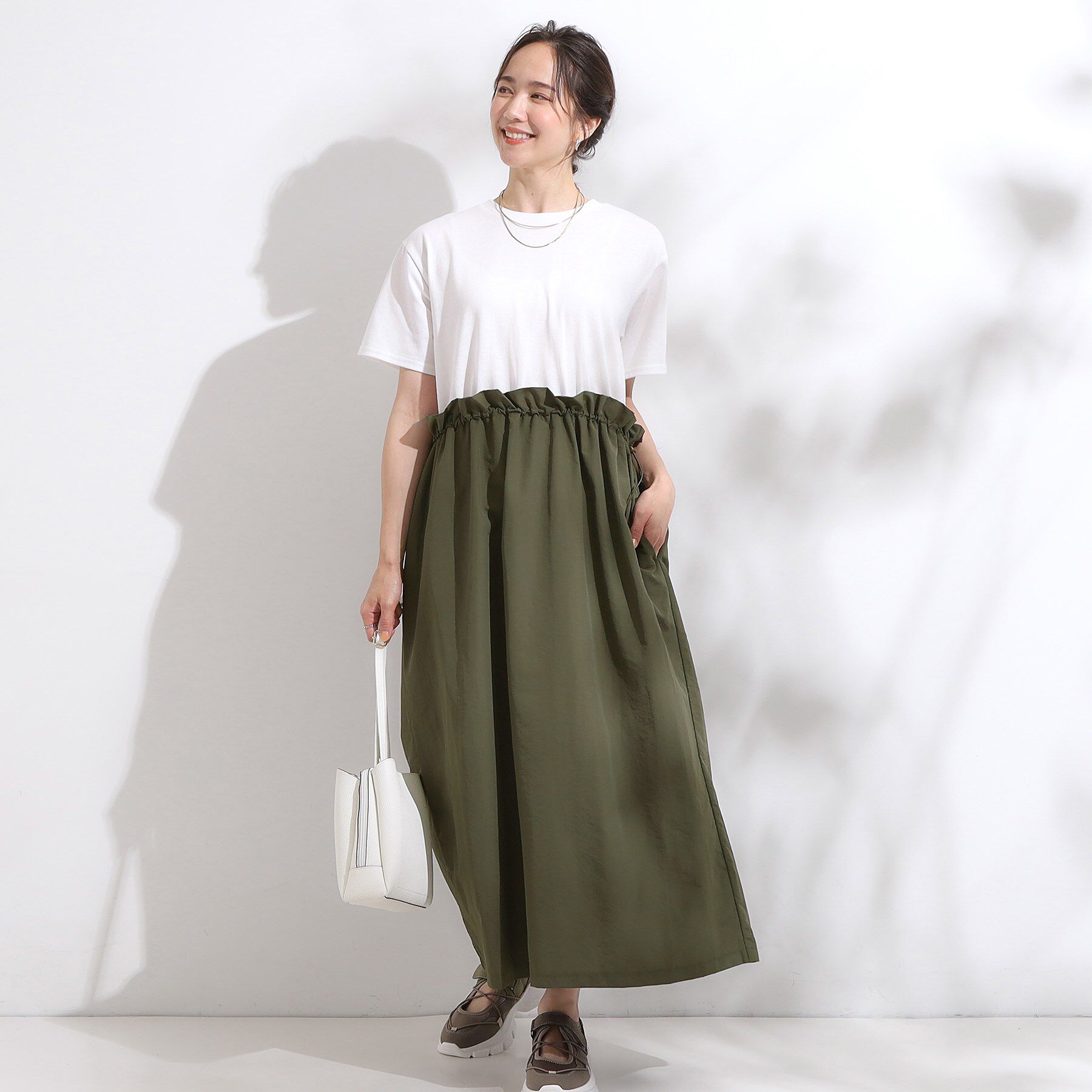 SHOO･LA･RUE「【S-LL】シルエットが変えられる ドッキングワンピース」|ワンピース|