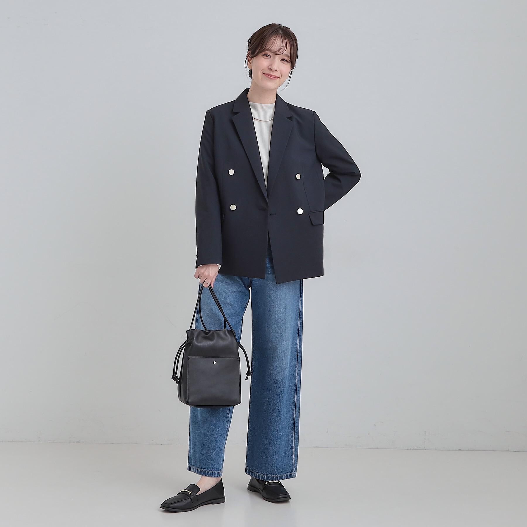 SHOO･LA･RUE「【高レビュー/S-LL】脚のラインを拾いにくい デニムワイドパンツ」|デニム|