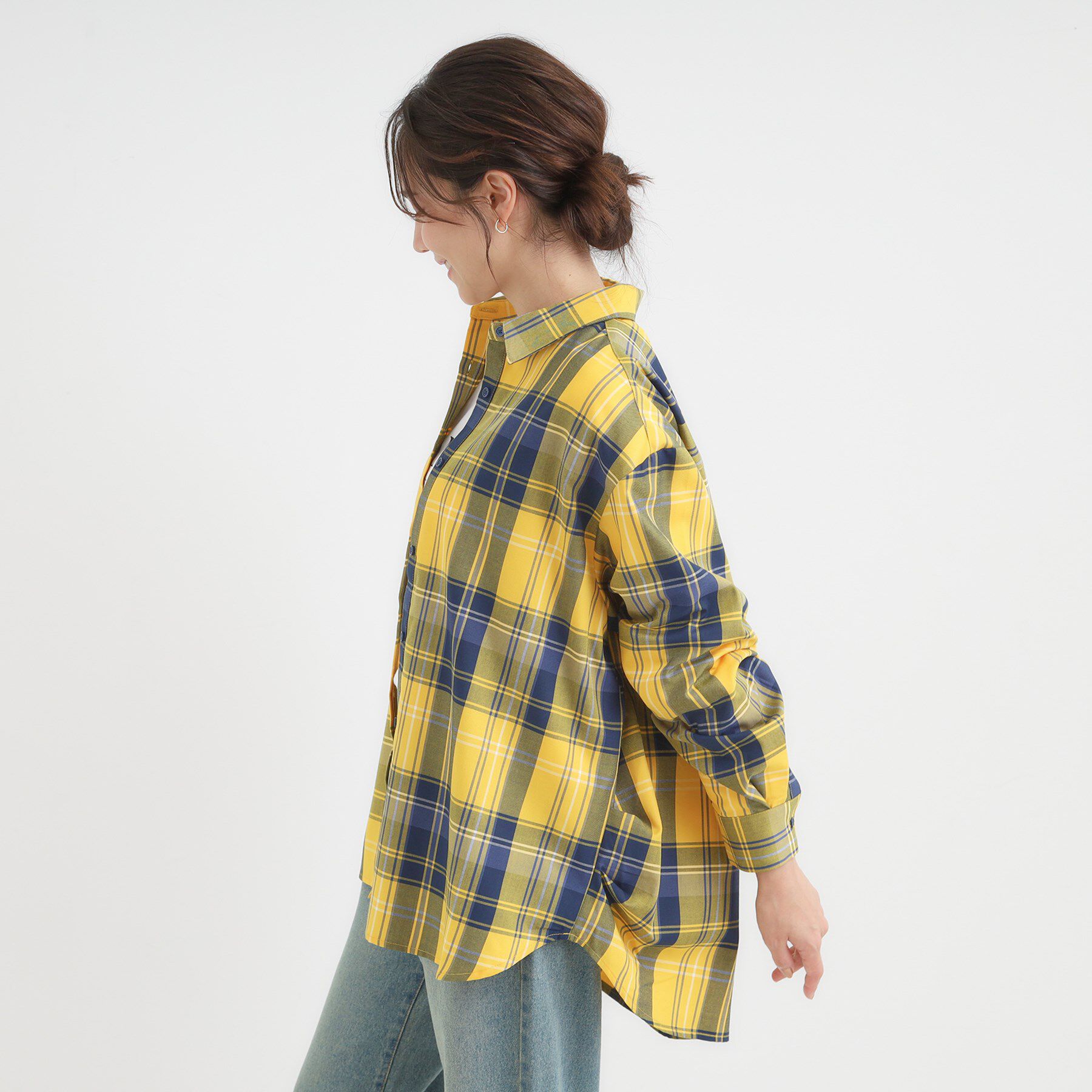 SHOO･LA･RUE「【洗濯機可/S-LL】程よい抜け感 大人のチェックシャツ」|シャツ・ブラウス|