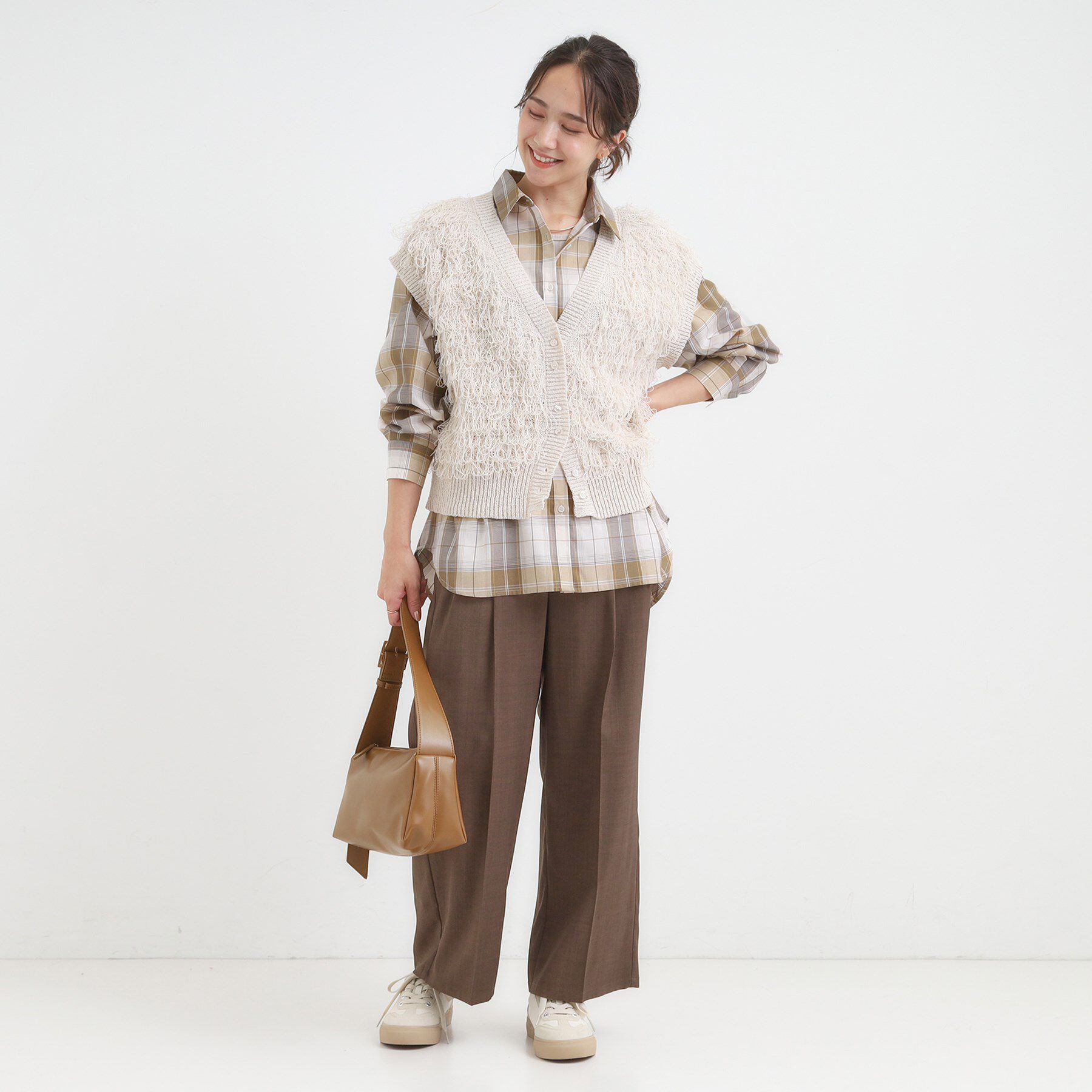 SHOO･LA･RUE「【洗濯機可/S-LL】程よい抜け感 大人のチェックシャツ」|シャツ・ブラウス|