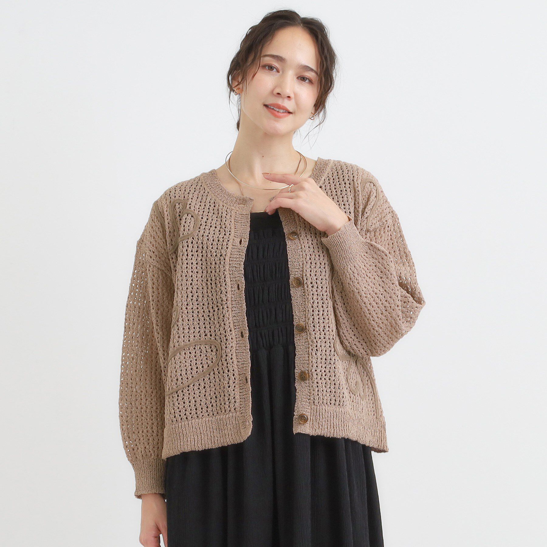 SHOO･LA･RUE「コード刺繍アソートメッシュカーディガン」|カーディガン|