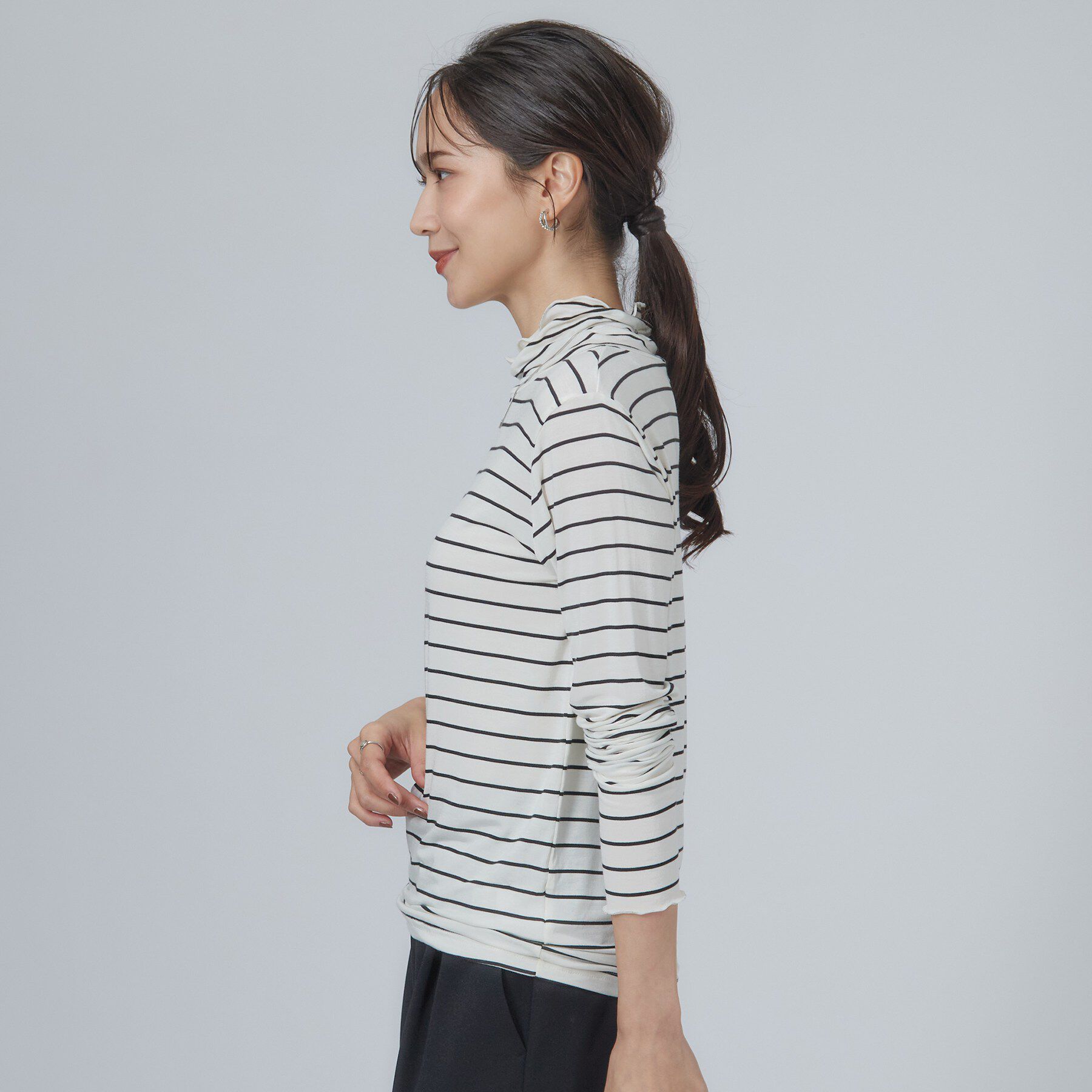 SHOO･LA･RUE「カシミアタッチ吸湿発熱ハイネックインナー」|Tシャツ・カットソー|