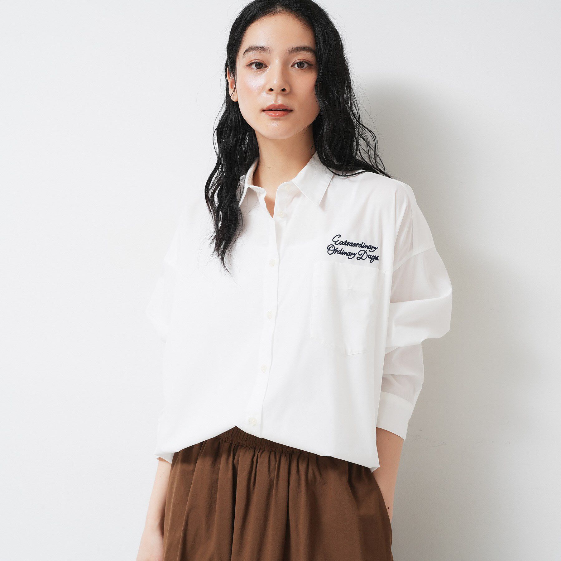 Dessin「【洗える】刺繍ロゴ入りオーバーシャツ」|シャツ・ブラウス|