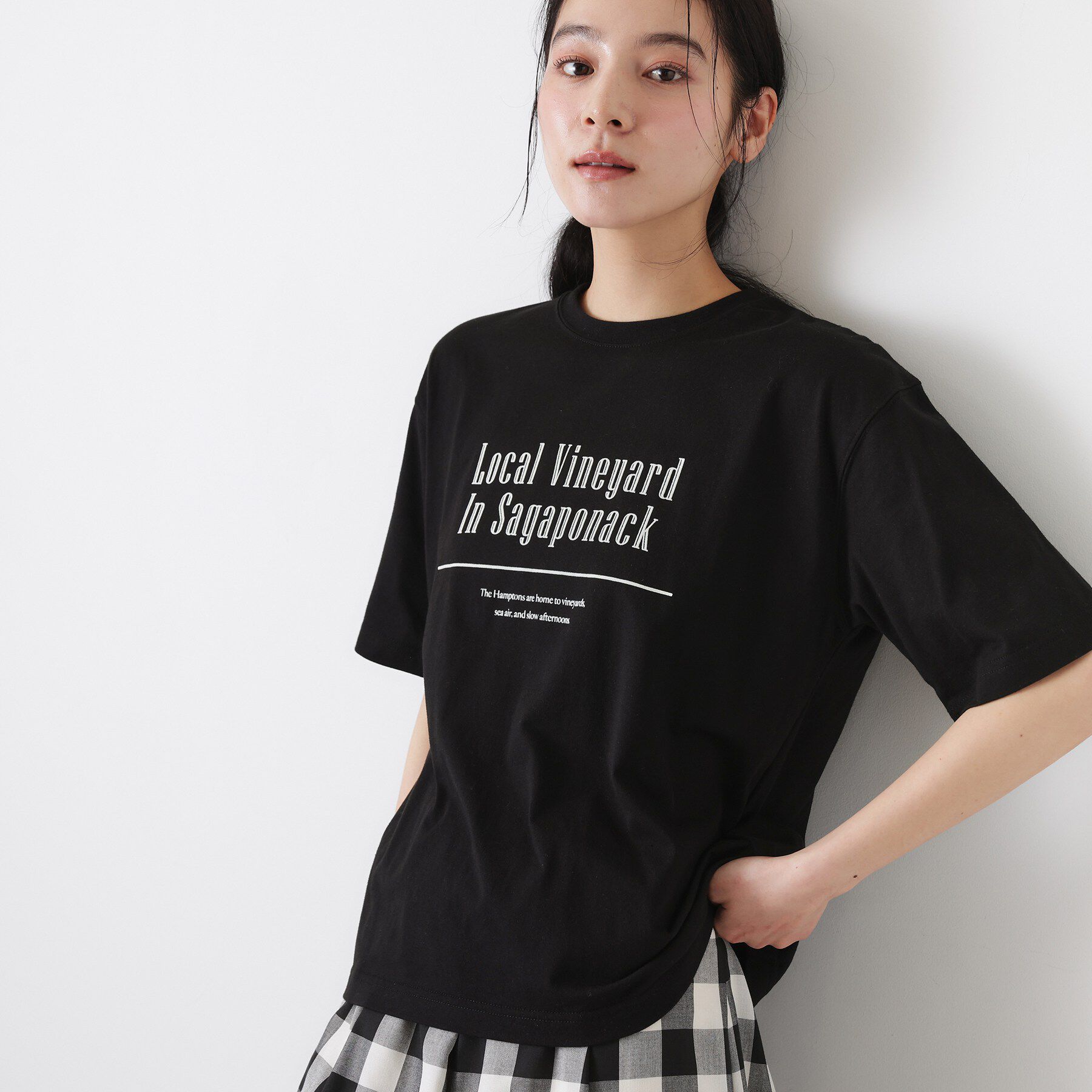 Dessin「【洗える】オーガニックコットンロゴTシャツ」|Tシャツ・カットソー|ブラック(019)
