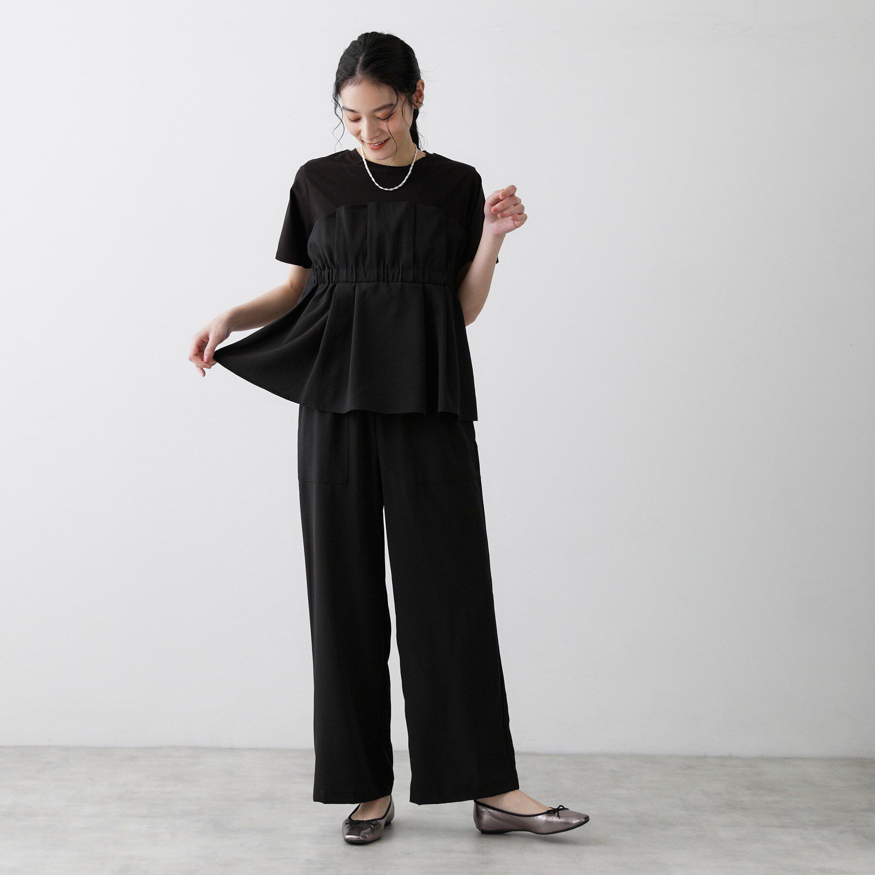 Dessin「【セットアップ可/UVカット/洗える】ビスチェドッキングTシャツ」|Tシャツ・カットソー|
