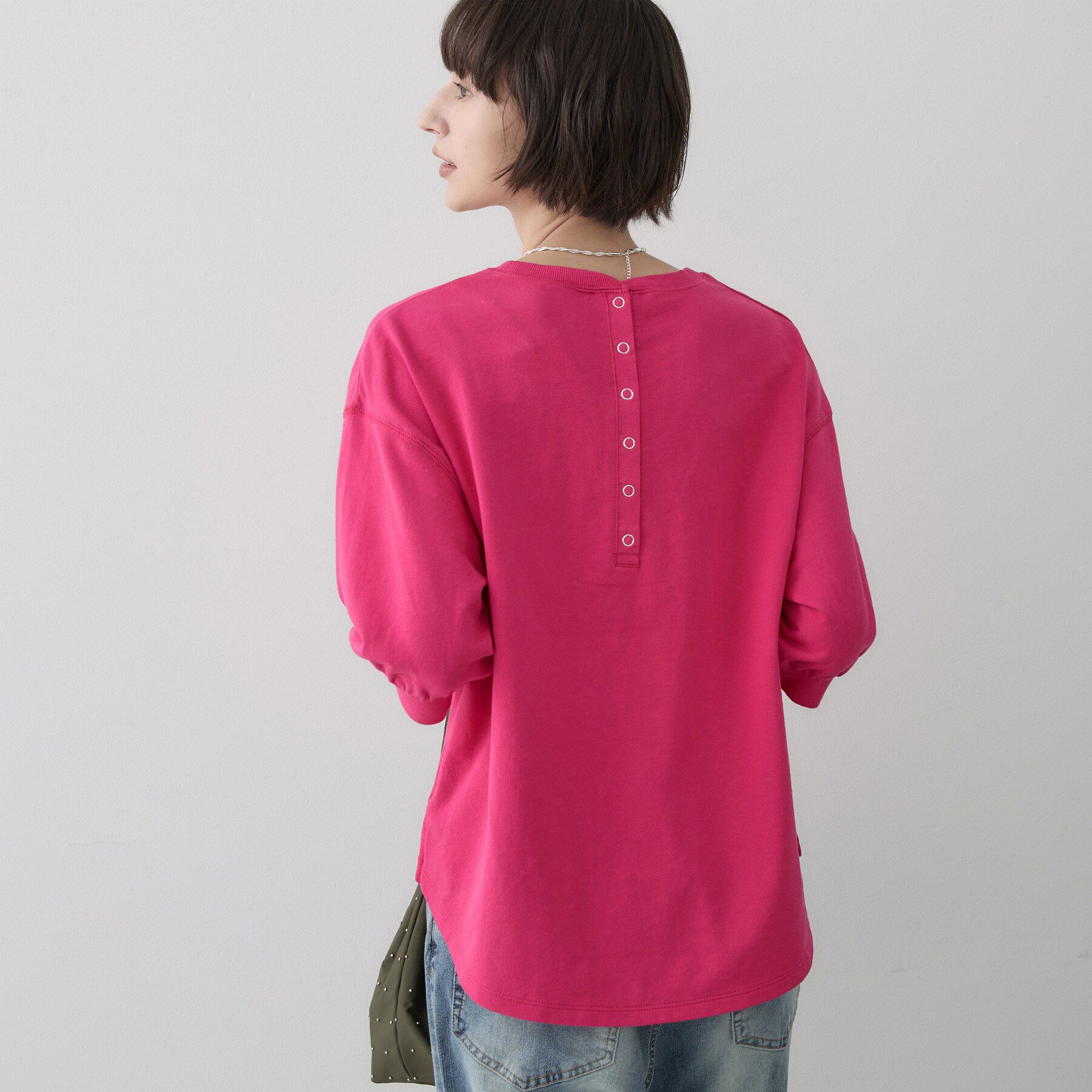 Dessin「【高レビュー/洗える/XS-L】バックヘンリーミニ裏毛 5分袖」|Tシャツ・カットソー|