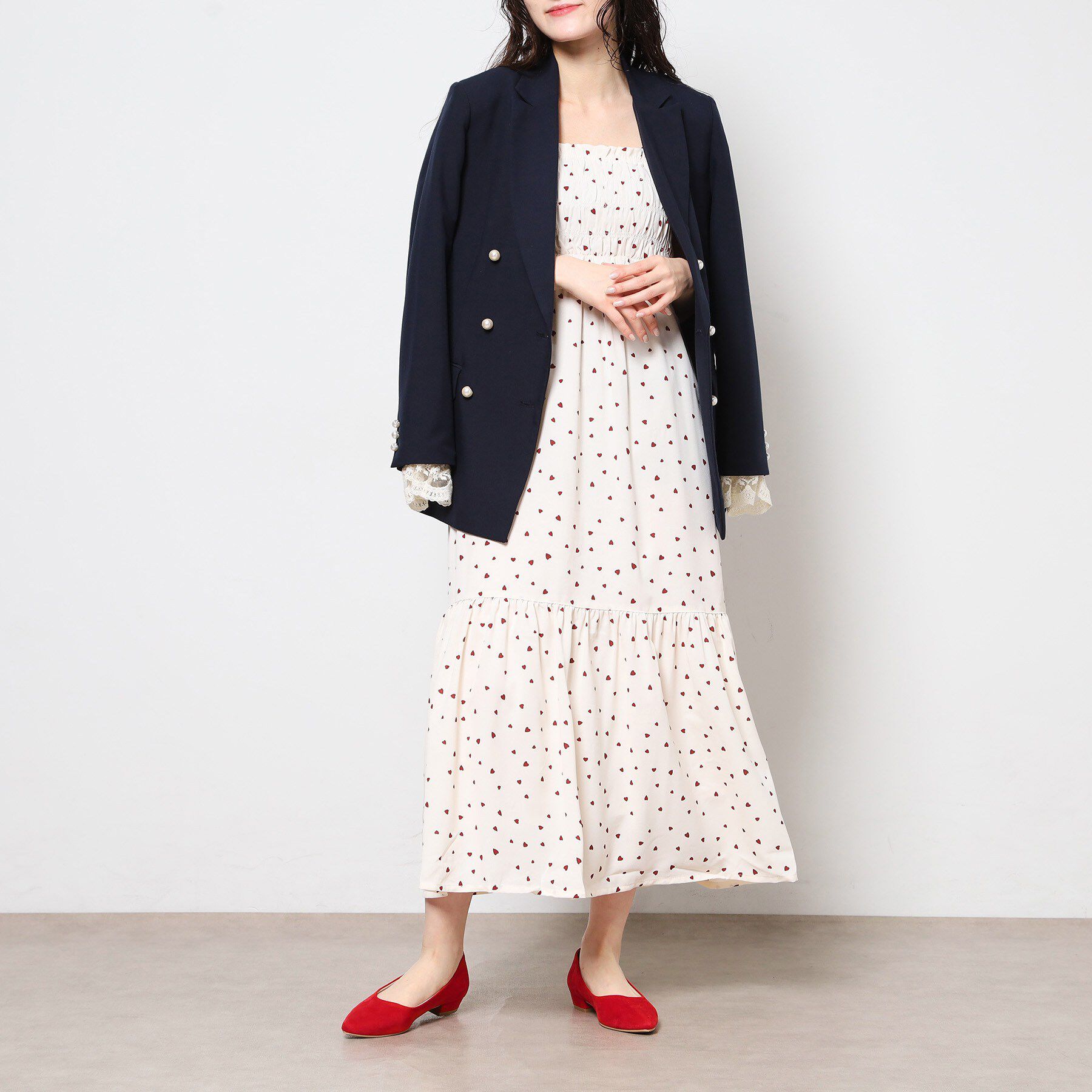 ESPERANZA「《定番》晴雨兼用クッションフラットパンプス」|パンプス|