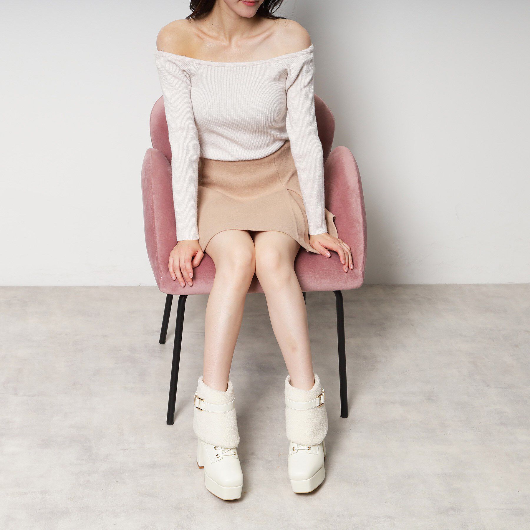 ESPERANZA「【ラク盛り／ショートブーツ】リピーター続出／脚長美脚 3WAYボアレースアップショートブーツ」|ショートブーツ|