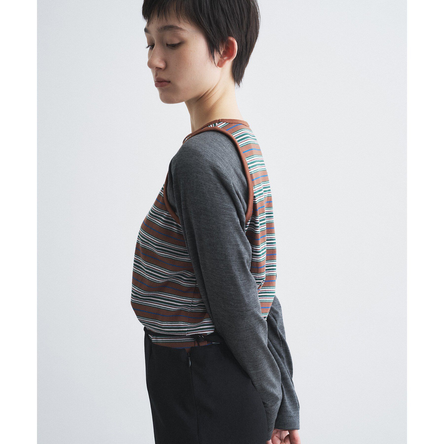 CODE A「Girls department Club｜BORDER TANK LAYER LS」|Tシャツ・カットソー|